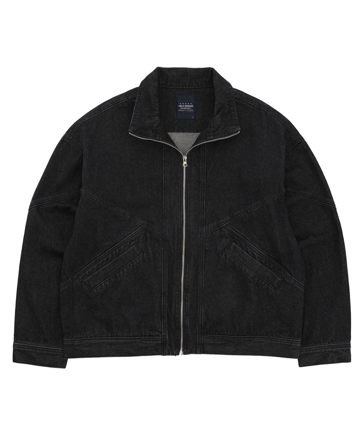 필드워커(FIELDWORKER) HIGH-NECK DENIM JACKET [BLACK]