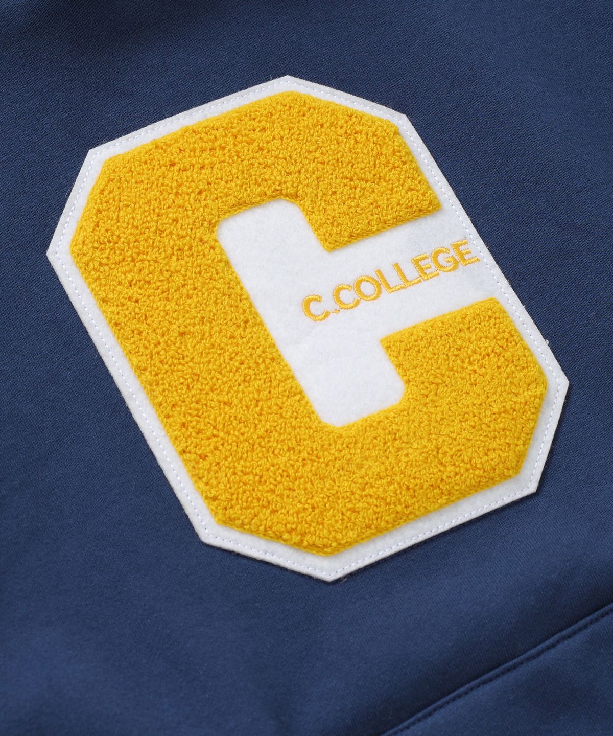 컨셉트컬리지(CONCEPTCOLLEGE) 믹스 C패치 빈티지 네이비 후디 / 후드티 [남녀공용]