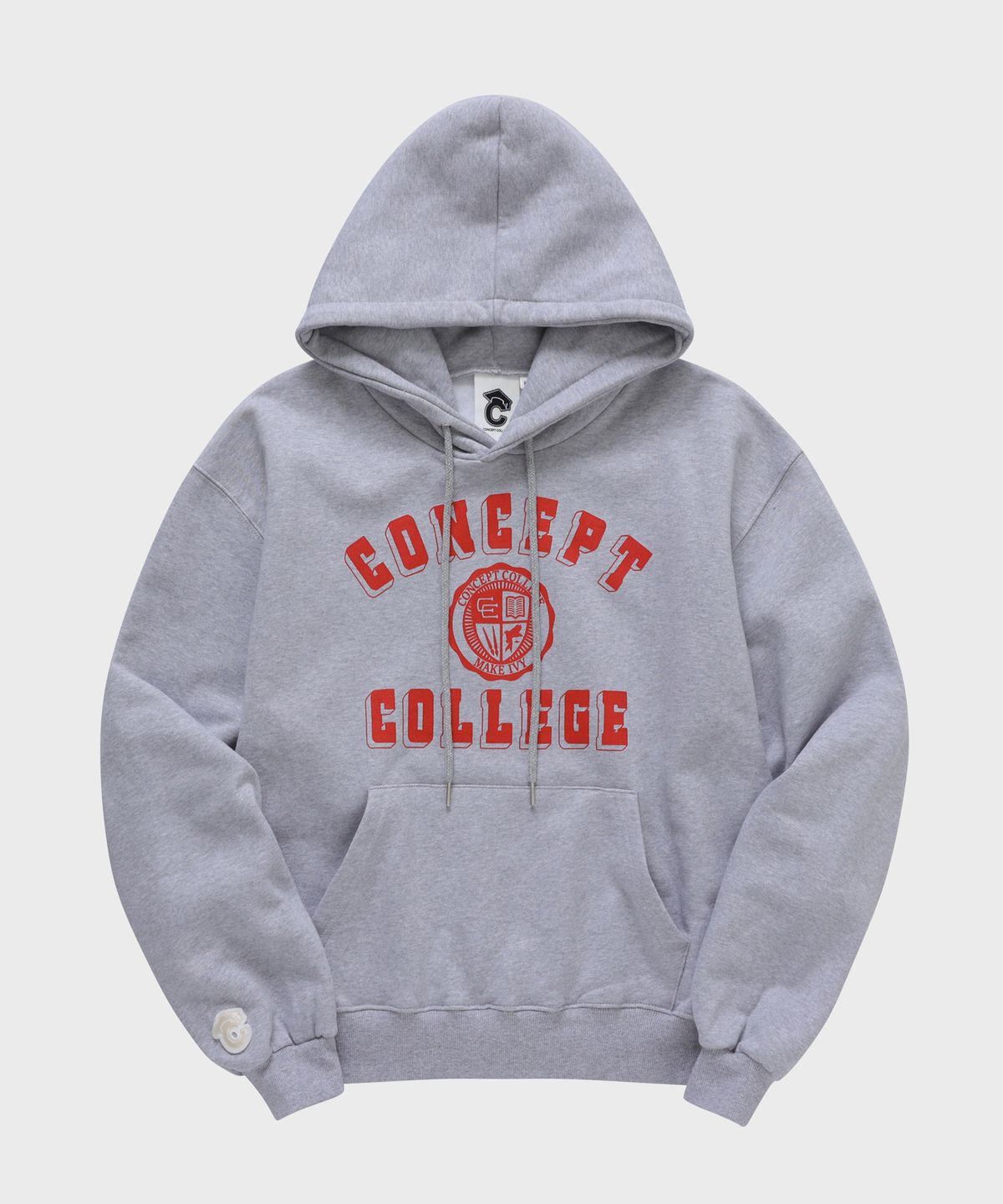 컨셉트컬리지(CONCEPTCOLLEGE) 클래식 빅로고 그레이 후디 / 후드티 [남녀공용]