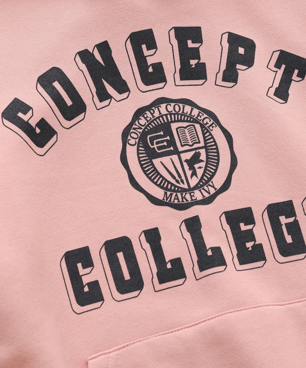 컨셉트컬리지(CONCEPTCOLLEGE) 클래식 빅로고 인디핑크 후디 / 후드티 [남녀공용]