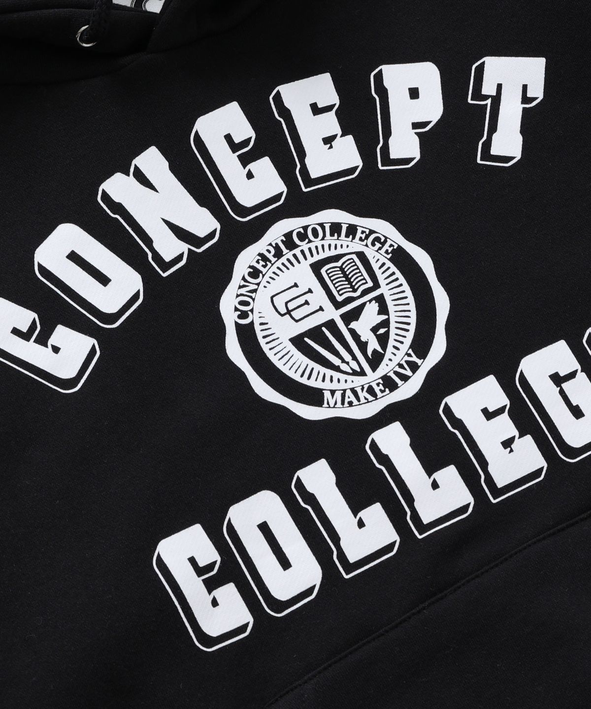 컨셉트컬리지(CONCEPTCOLLEGE) 클래식 빅로고 블랙 후디 / 후드티 [남녀공용]