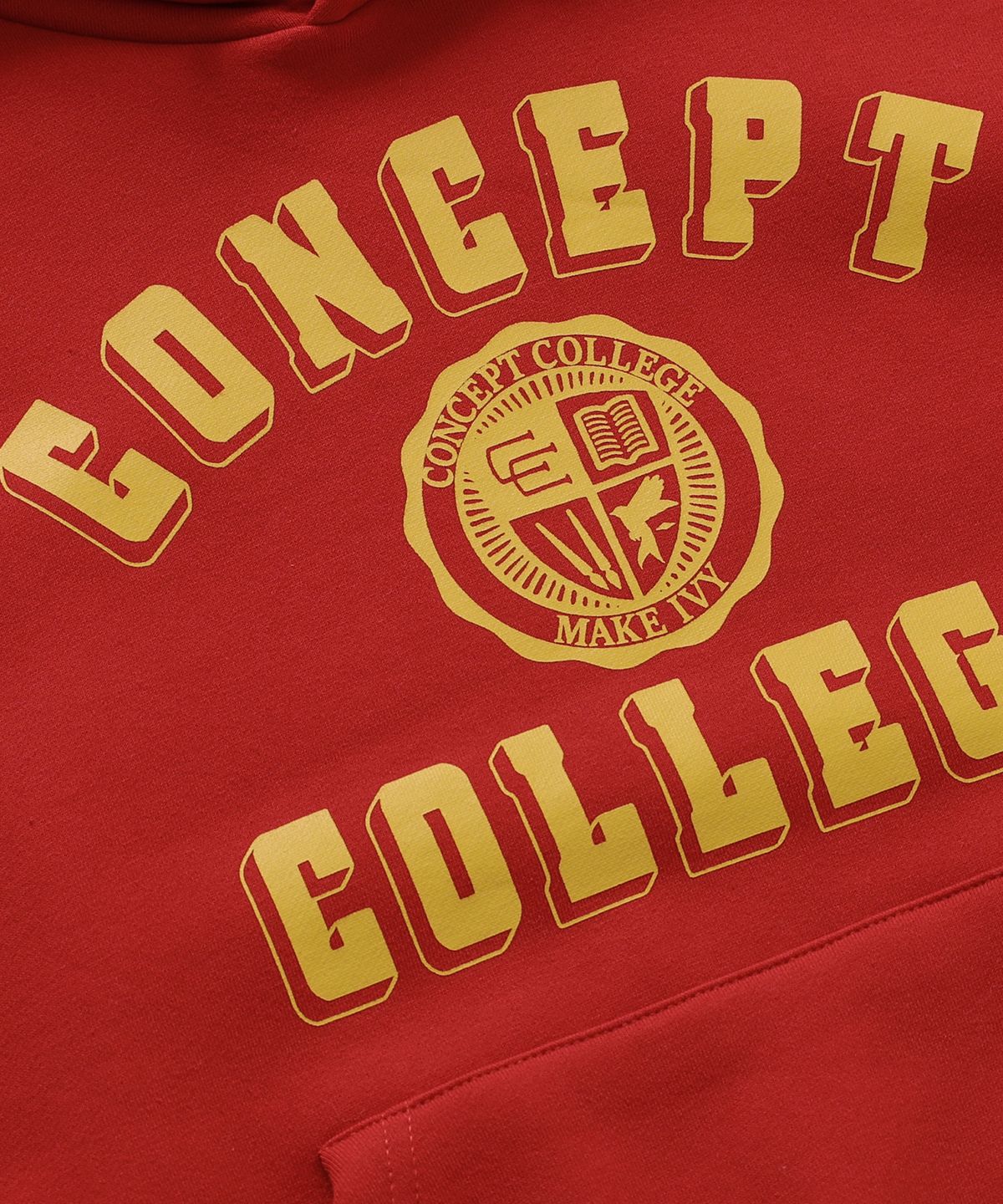 컨셉트컬리지(CONCEPTCOLLEGE) 클래식 빅로고 딥레드 후디 / 후드티 [남녀공용]