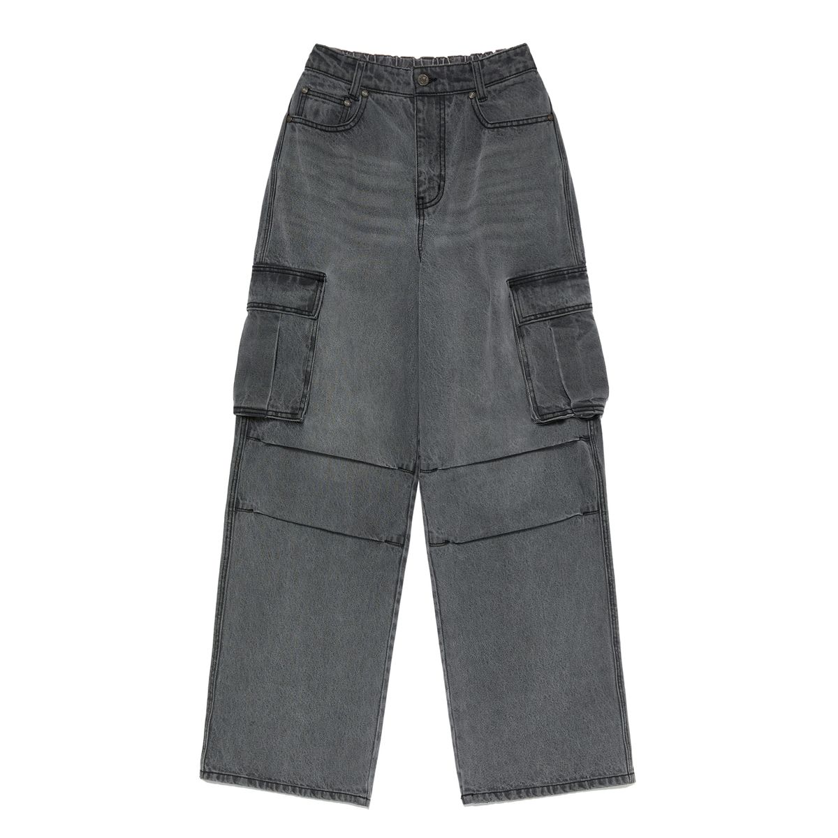 비바스튜디오(VIVASTUDIO) WIDE CARGO DENIM PANTS [GRAY]