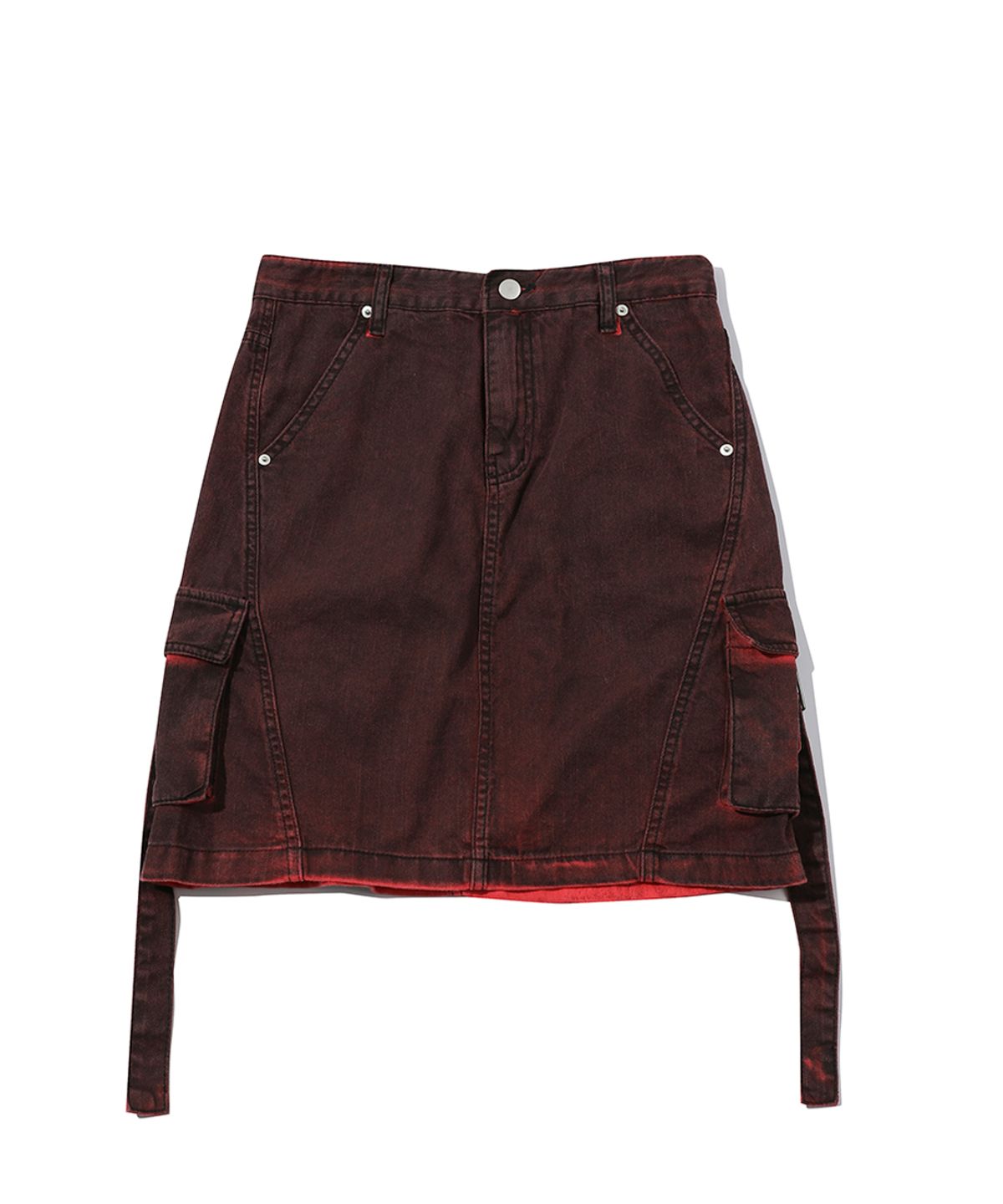 메인부스(MAINBOOTH) Wild Cargo Denim Skirt(VINTAGE RED)