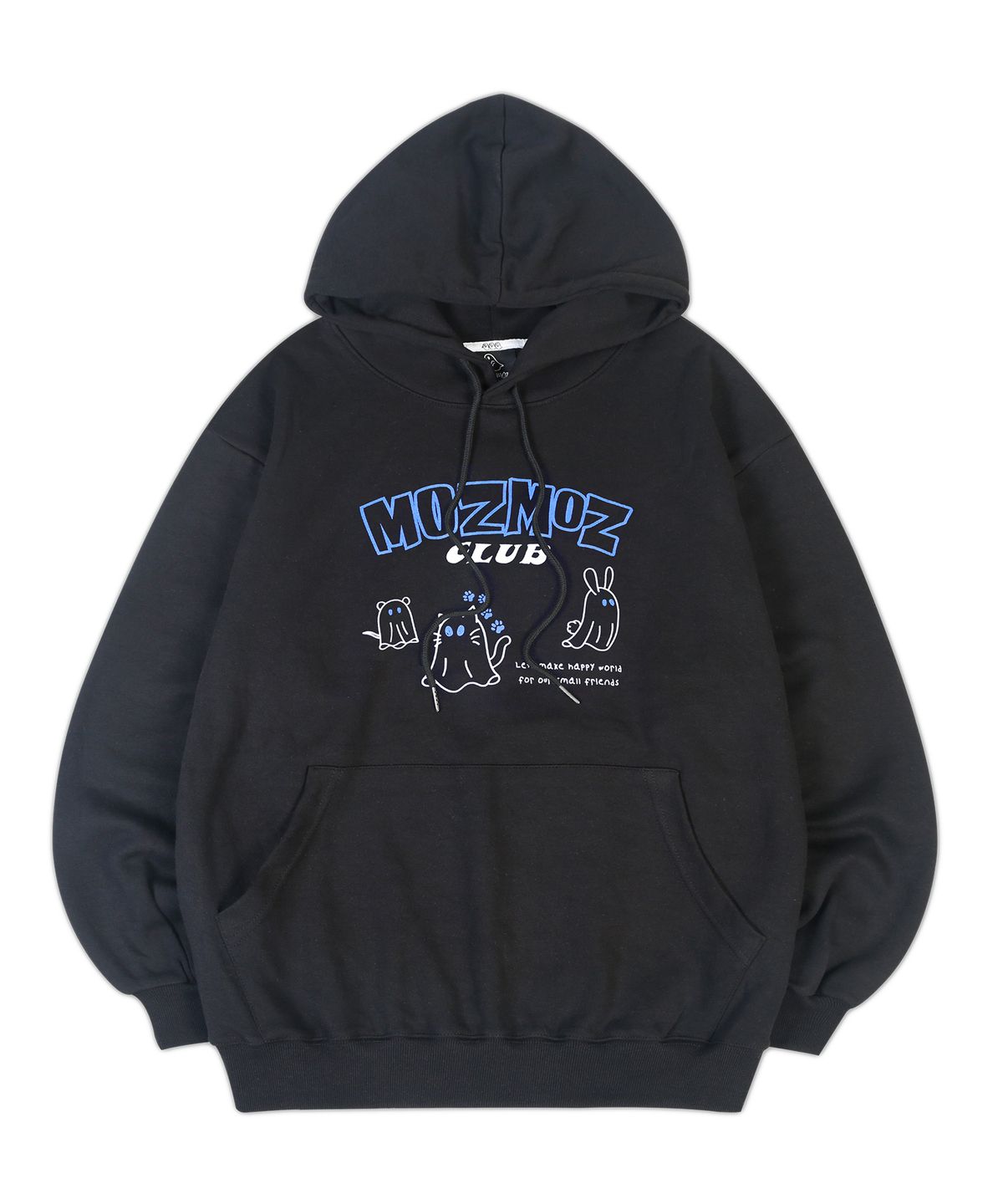 모즈모즈(MOZMOZ) 스몰프렌즈 오버핏 후드 블랙