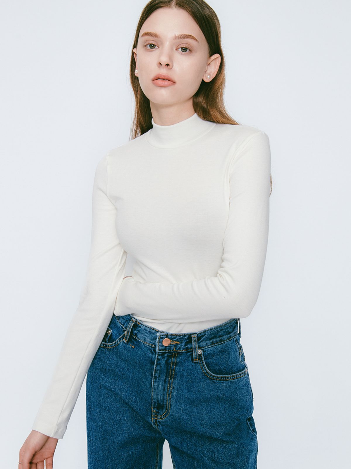 로시로우(LOSSYROW) [SET] Lossy Half Neck Pola Knit
