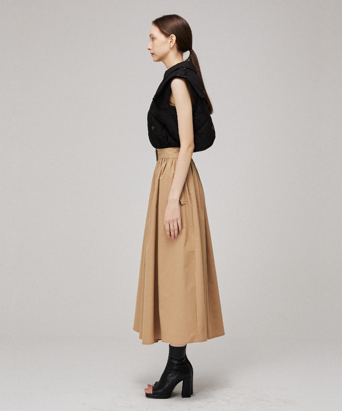 므아므(MMAM) Signature sleeveless quilting trench coat dress