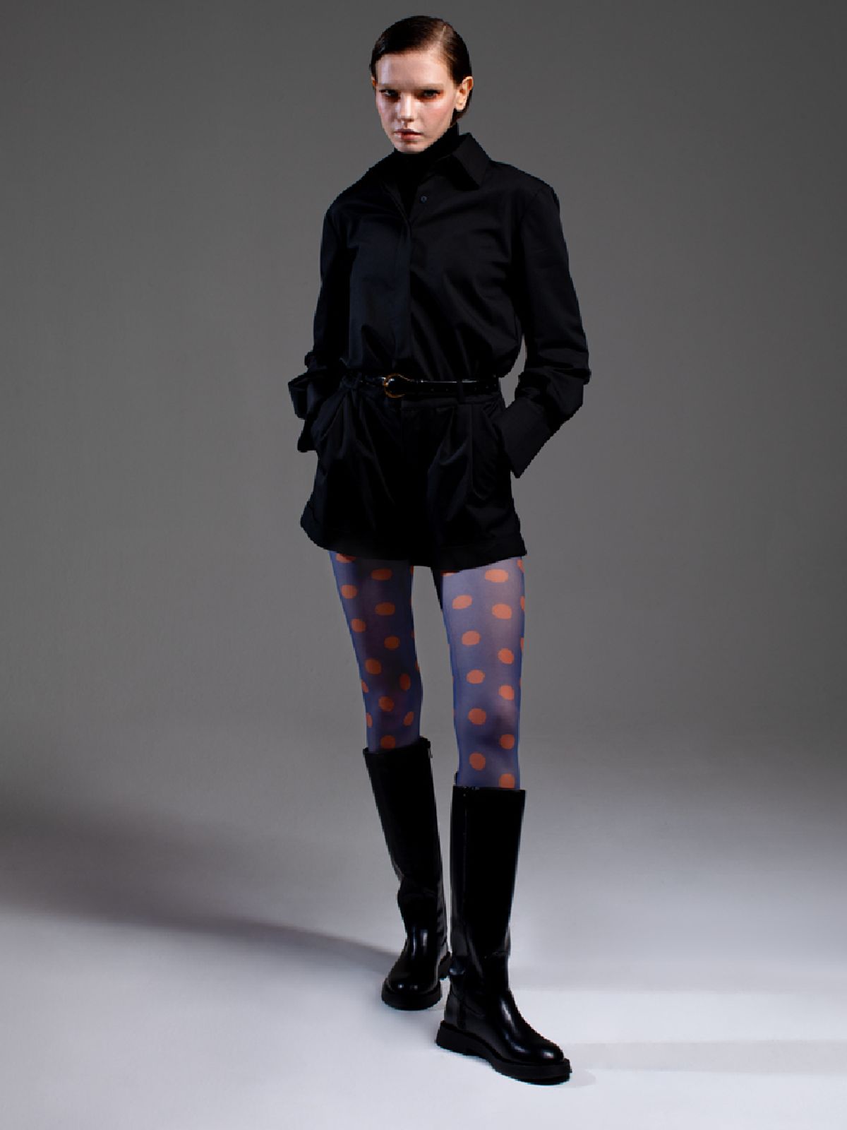 로맨틱타이거(ROMANTIC TIGER) Dot Play tights (Velvet)