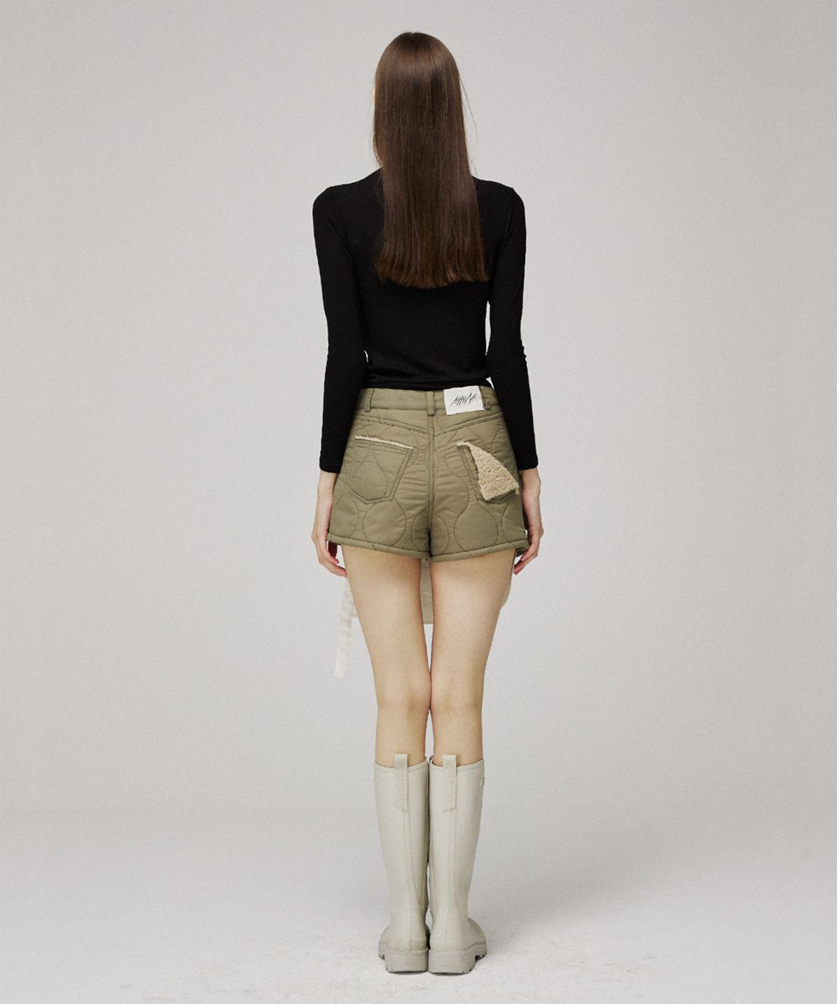 므아므(MMAM) Quilting layered unbalance skirt pants