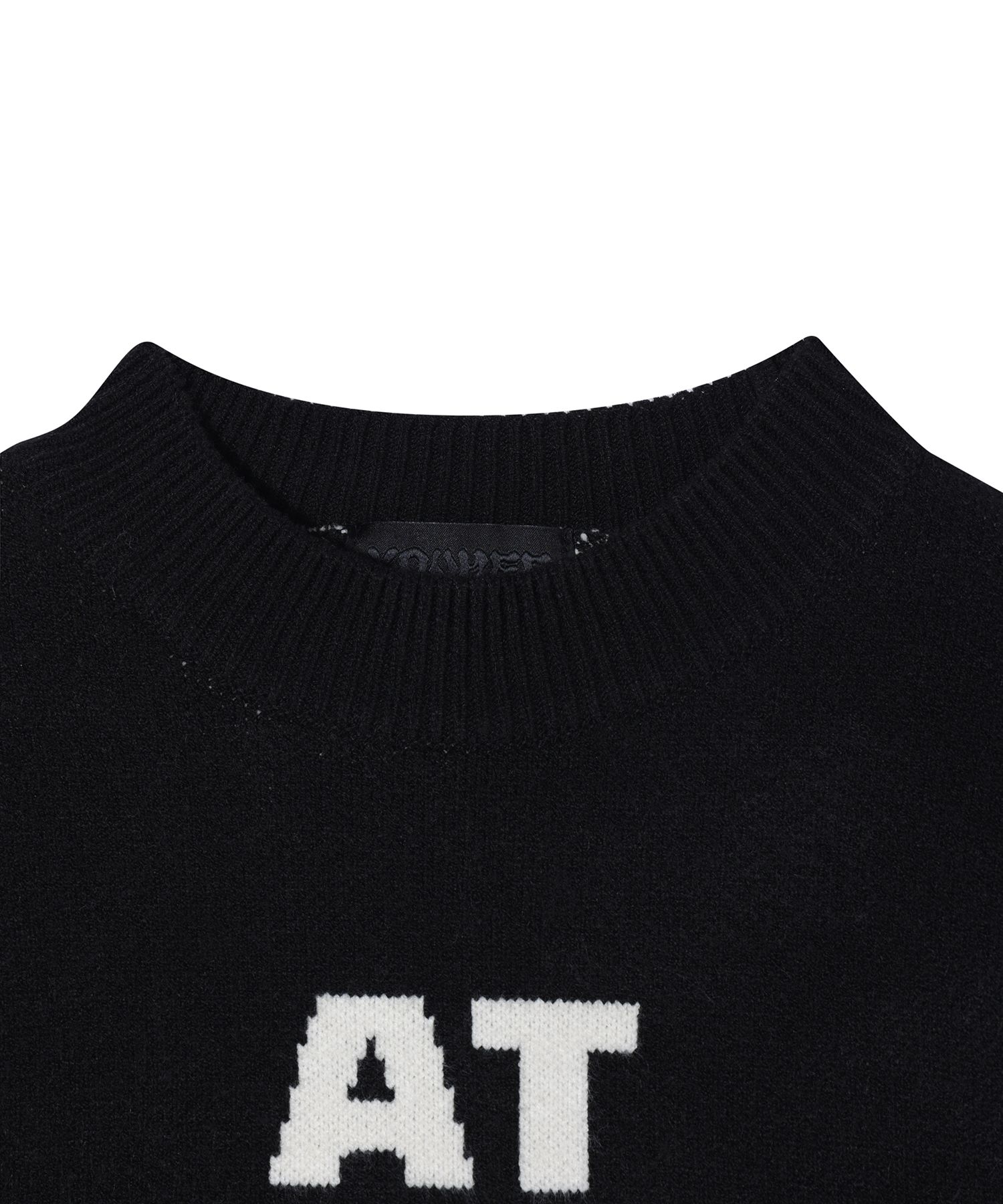 MUSINSA | YOUHEE YOUHEE LETTERING PULLOVER KNIT BLACK