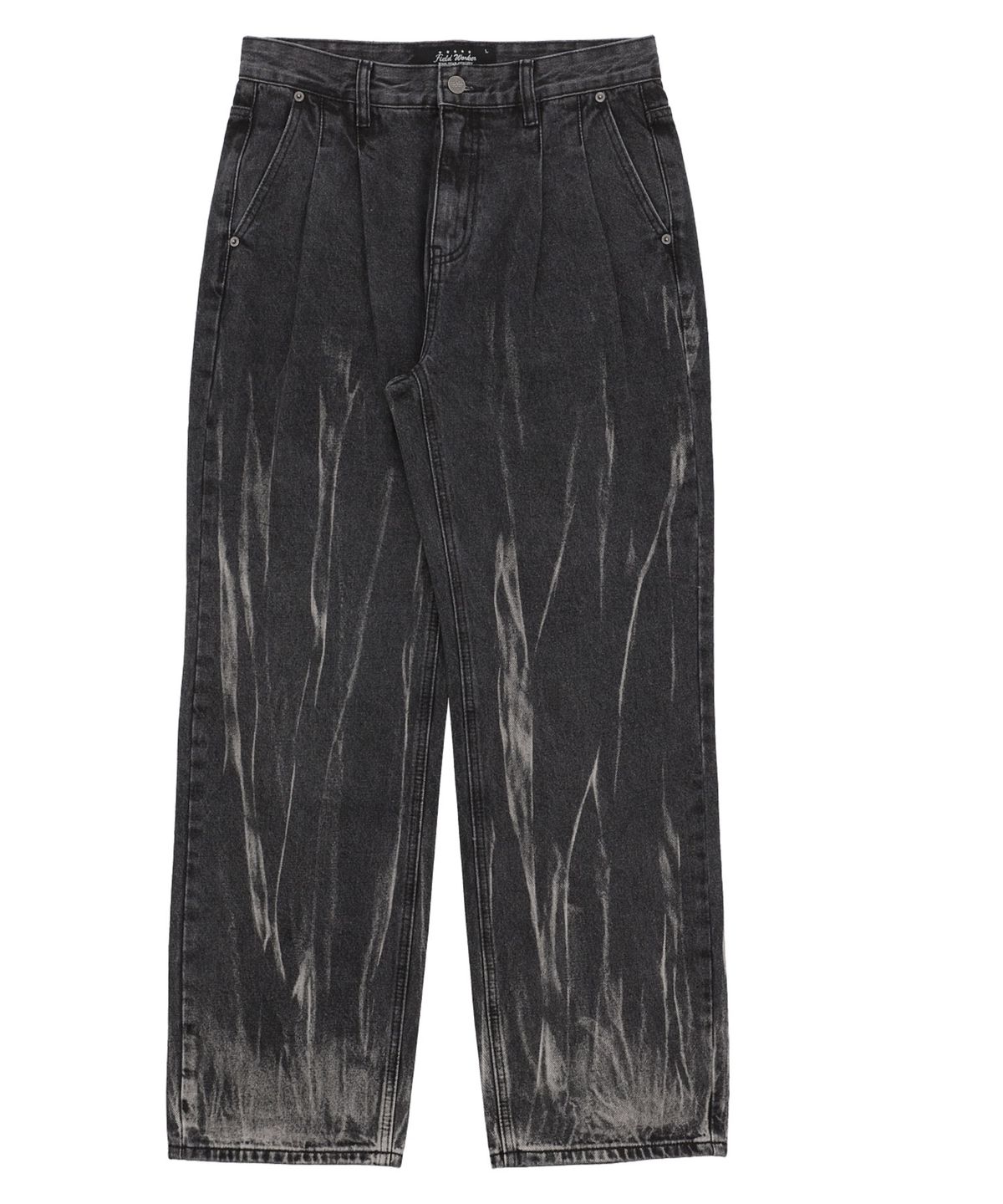 필드워커(FIELDWORKER) SIWA TWO TUCK WIDE DENIM [BLACK]