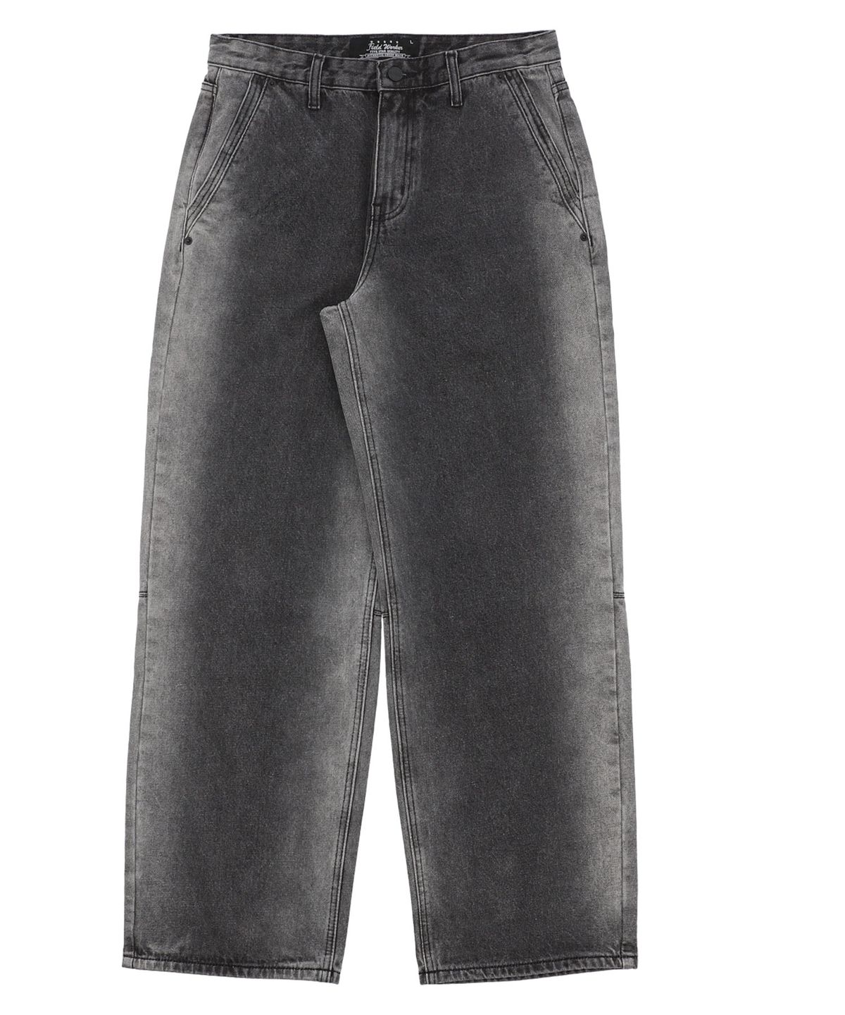 필드워커(FIELDWORKER) SIDE BRUSH SUPER WIDE DENIM [BLACK]