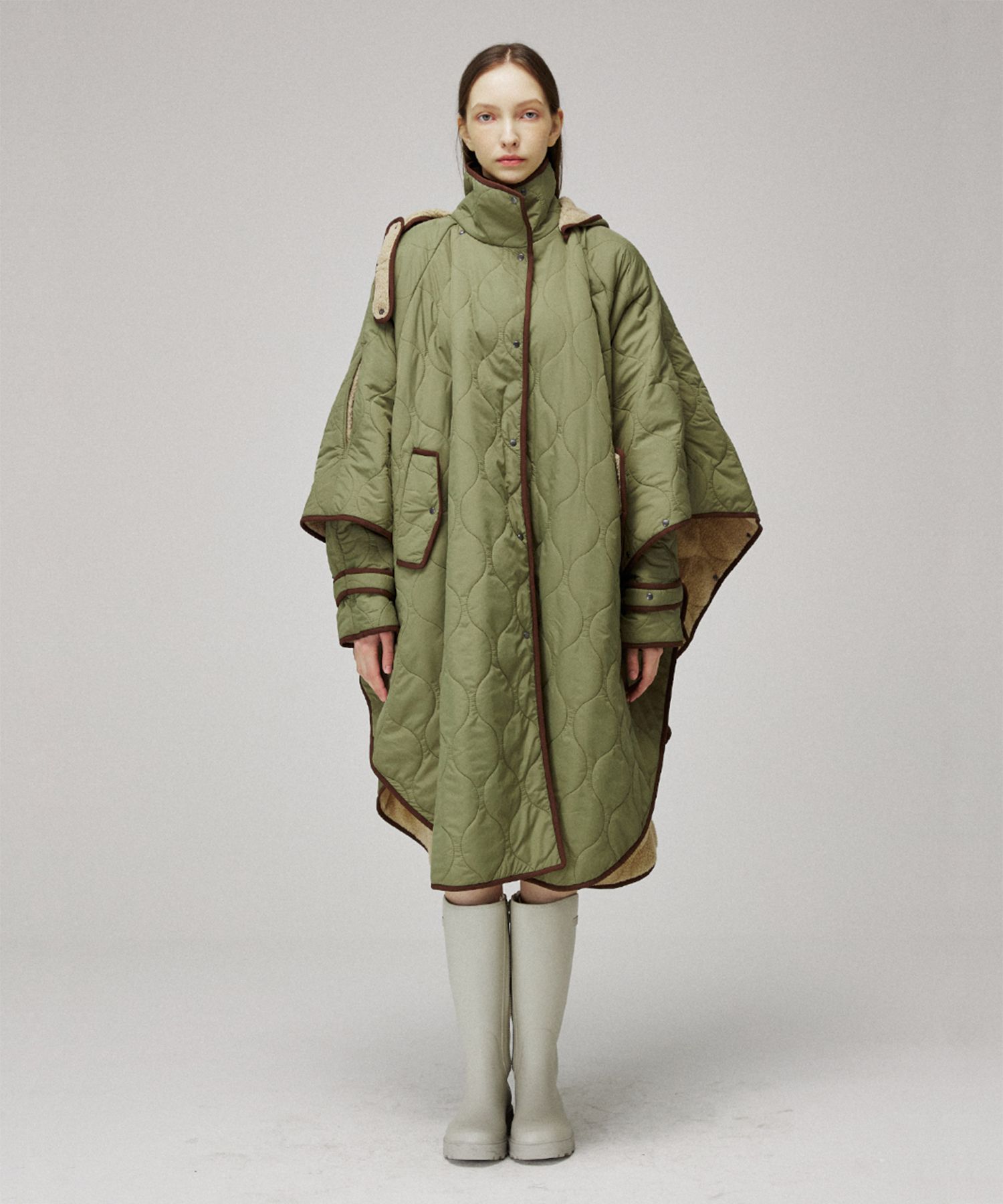 MUSINSA | MMAM Quilting cape hooded coat