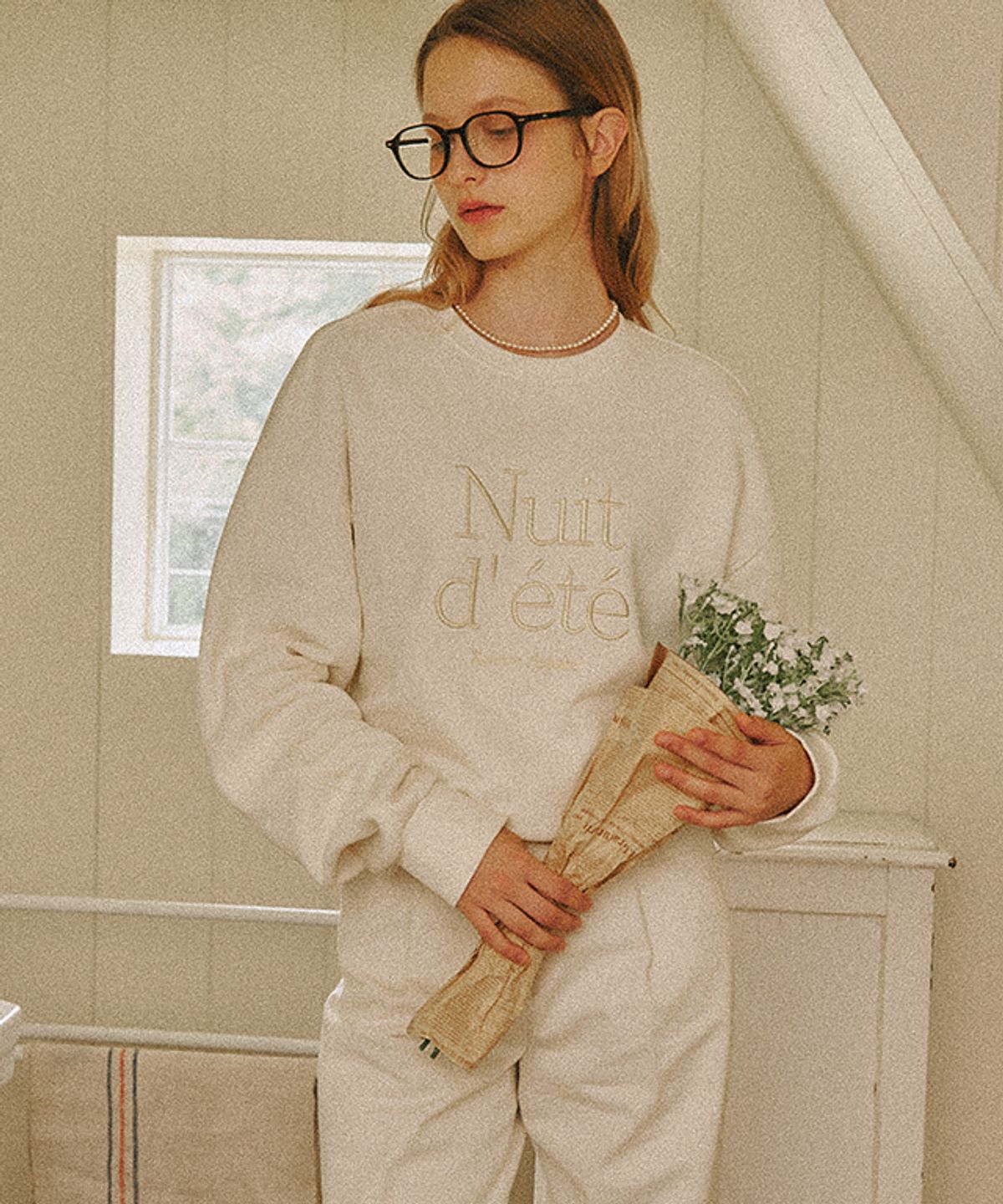 론론(RONRON) NUIT D ETE SWEATSHIRT CREAM
