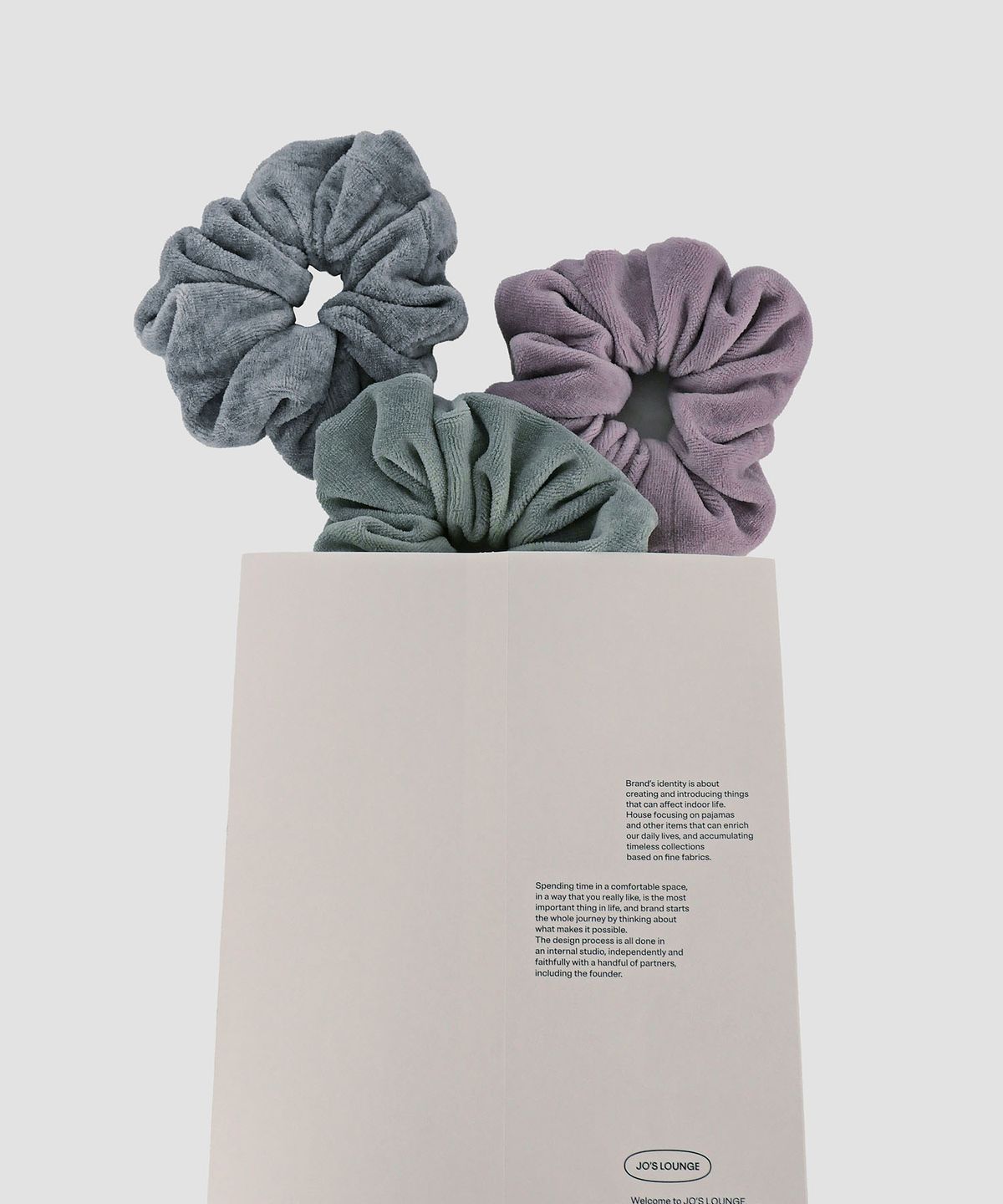 조스라운지(JO'S LOUNGE) Velvet Doughnut Scrunchie (Set of 3)