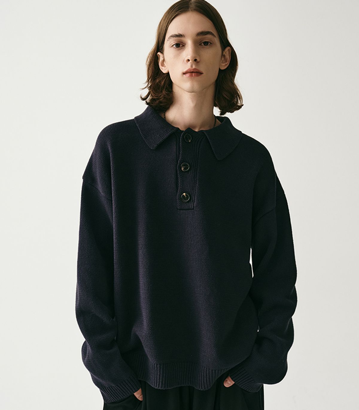 어반드레스(AVANDRESS) Kamen Collar Knit BLACK