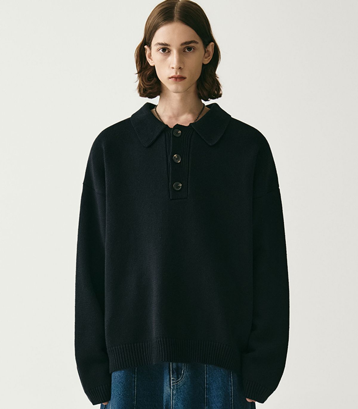 어반드레스(AVANDRESS) Kamen Collar Knit MELANGE