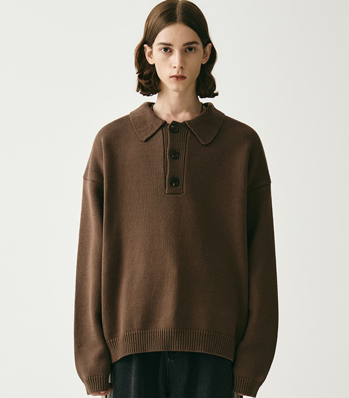 어반드레스(AVANDRESS) Kamen Collar Knit MELANGE