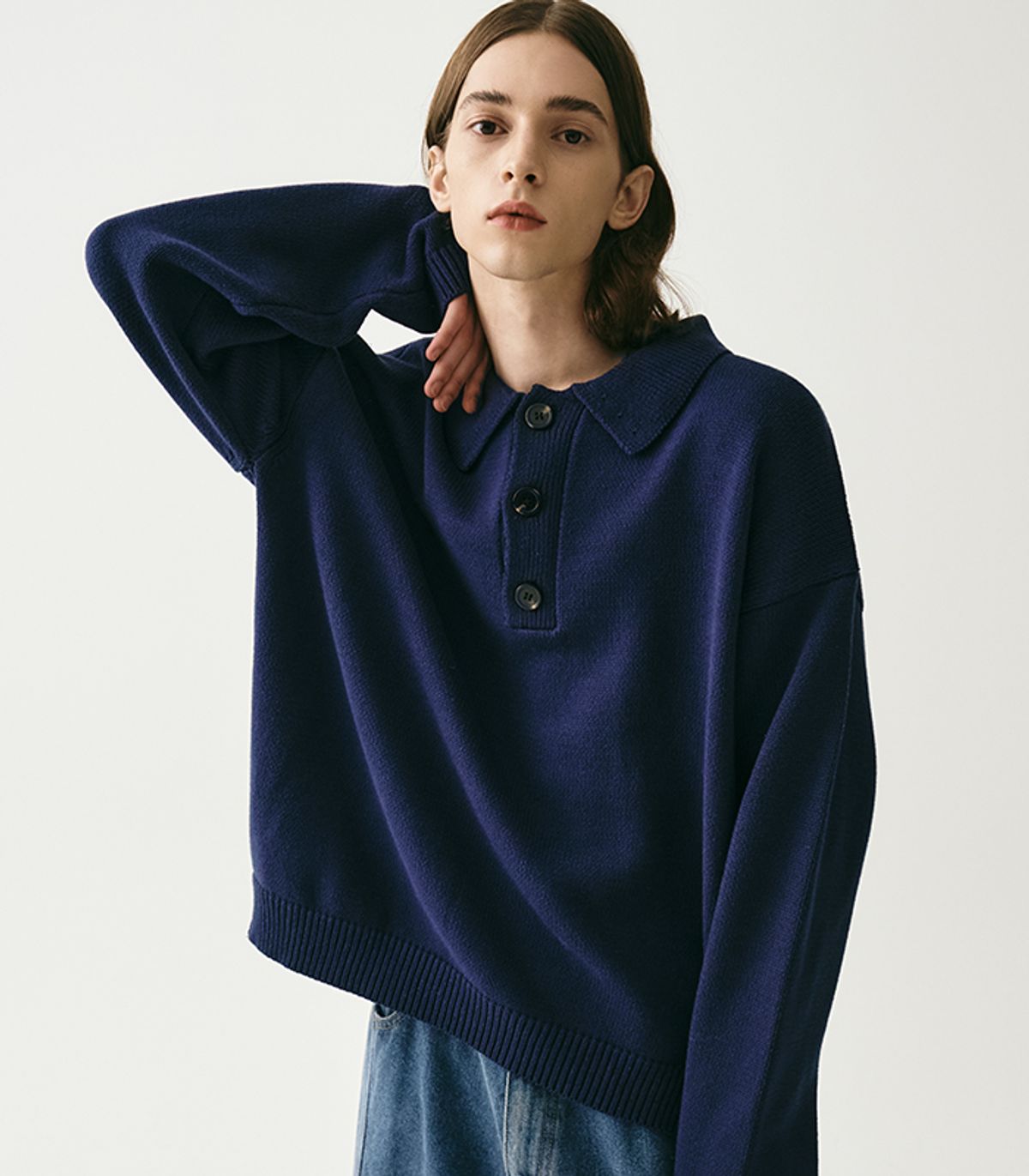 어반드레스(AVANDRESS) Kamen Collar Knit MELANGE