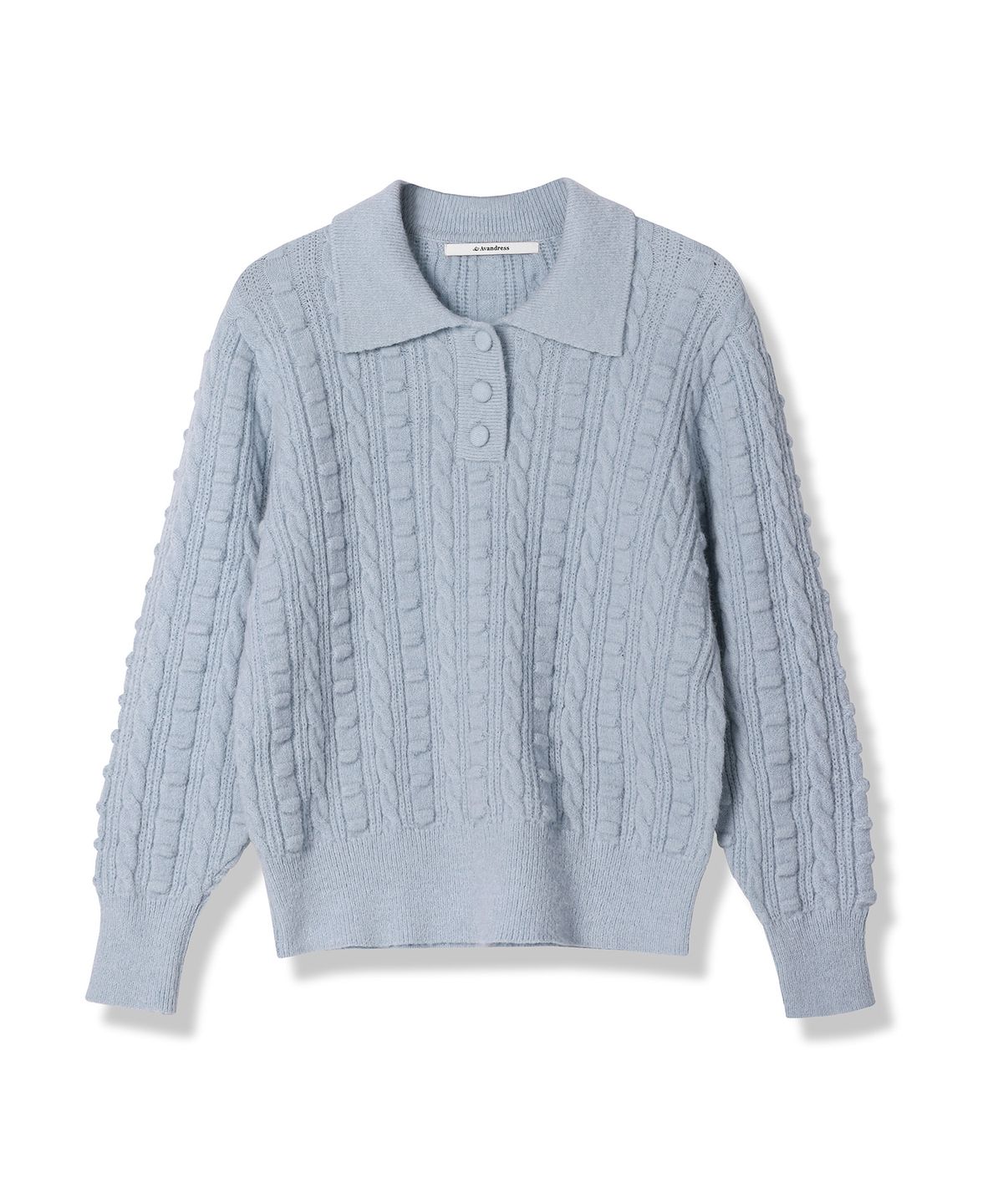 어반드레스(AVANDRESS) Lumpy Collar Button Knit IVORY