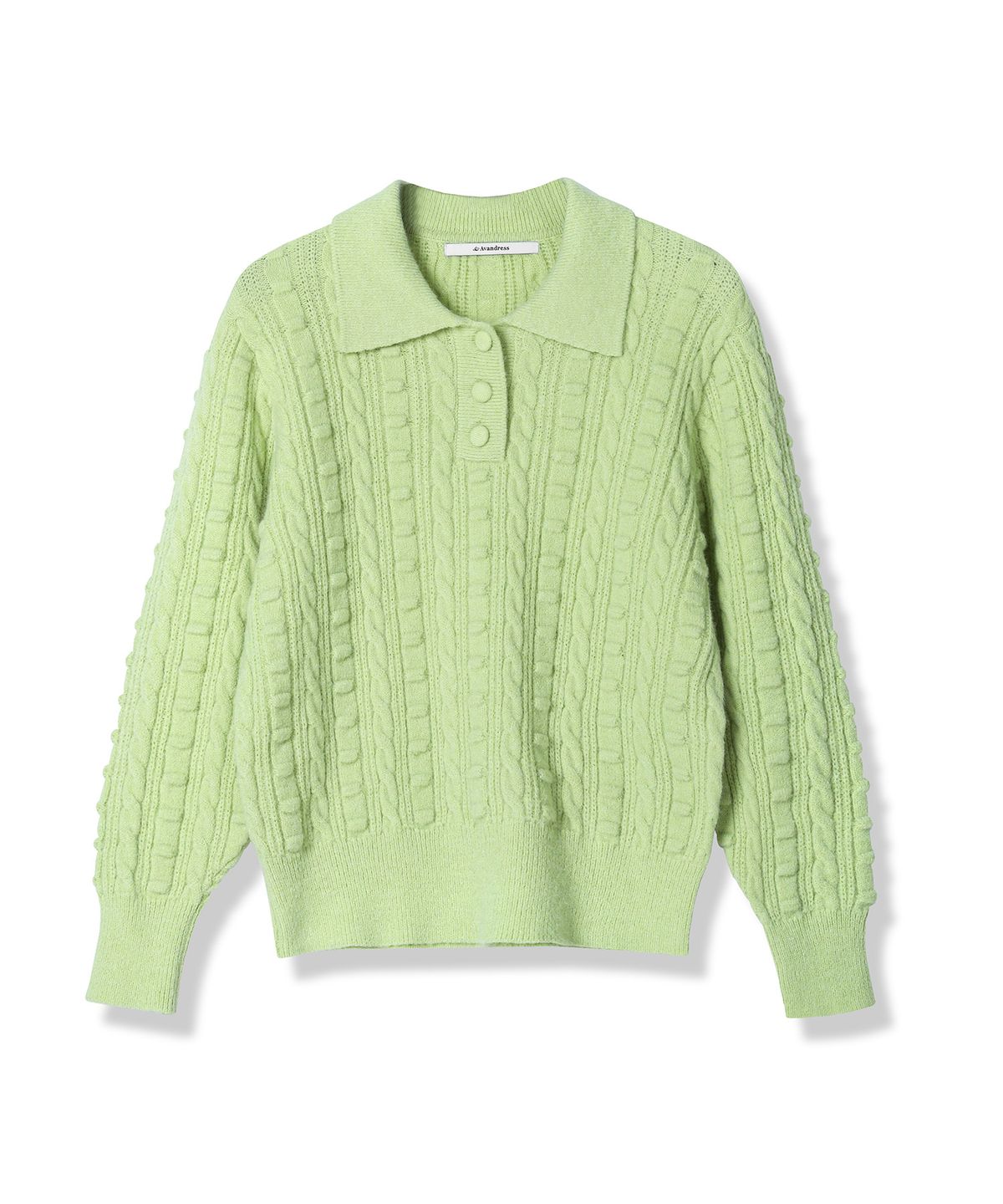 어반드레스(AVANDRESS) Lumpy Collar Button Knit IVORY
