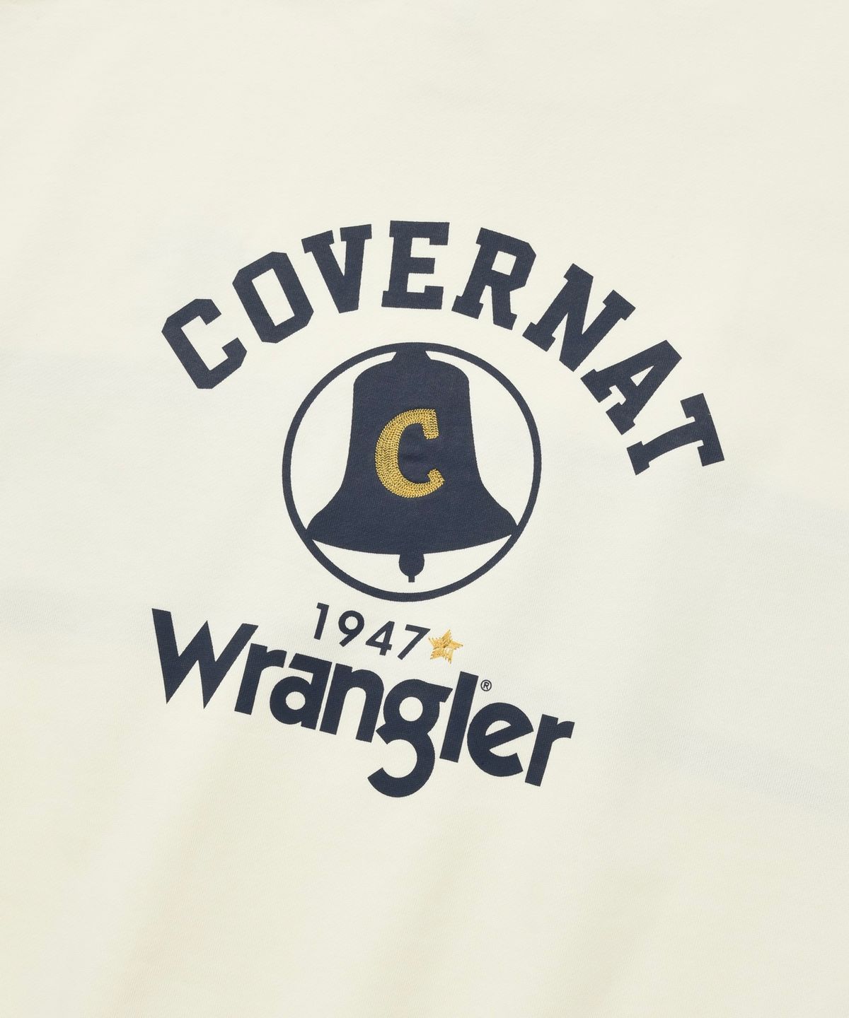 커버낫(COVERNAT) [COVERNAT X WRANGLER] 콜라보 아트웍 절개 배색 후디 네이비