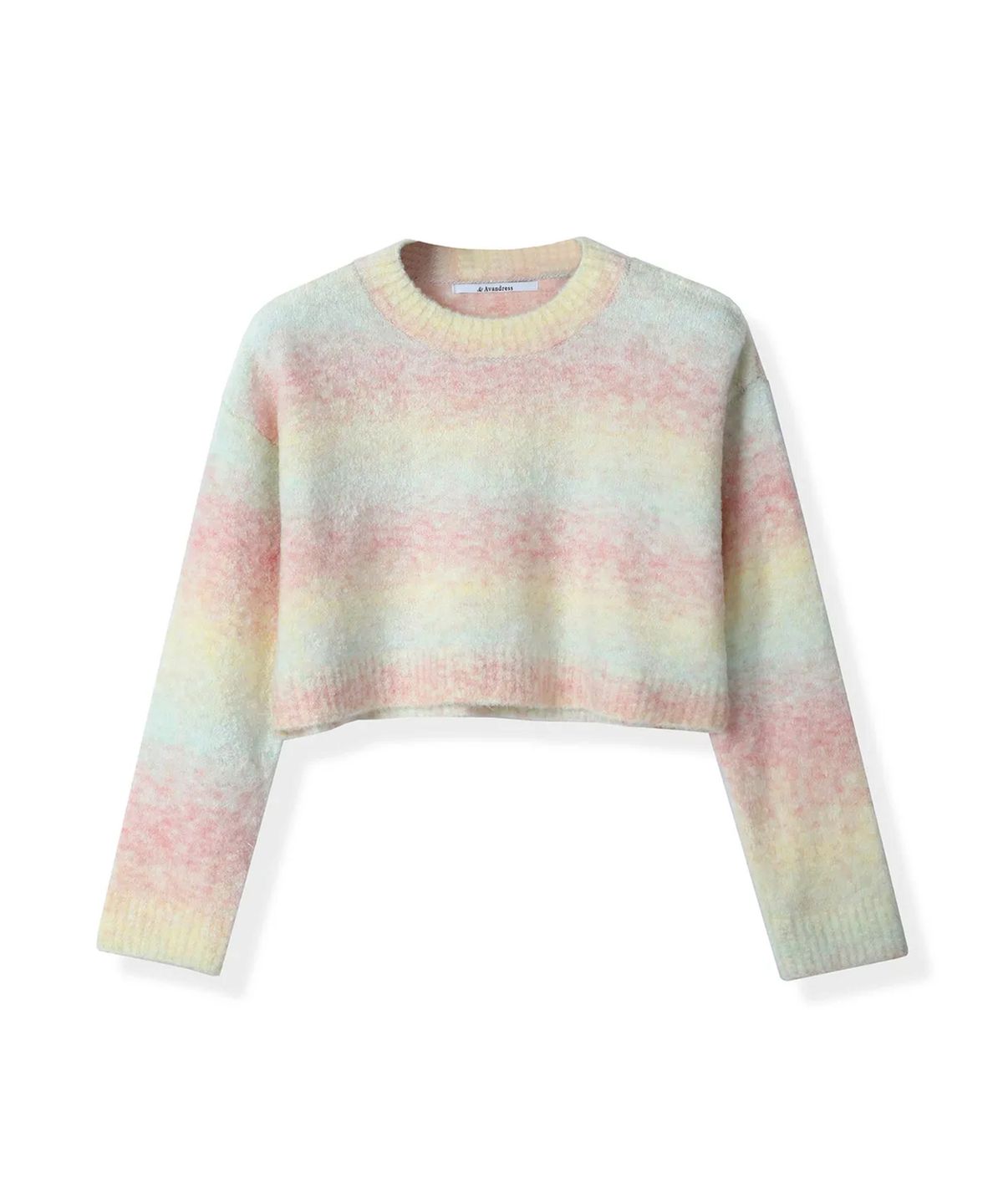 어반드레스(AVANDRESS) Wool Gradation Crop Knit COTTON CANDY