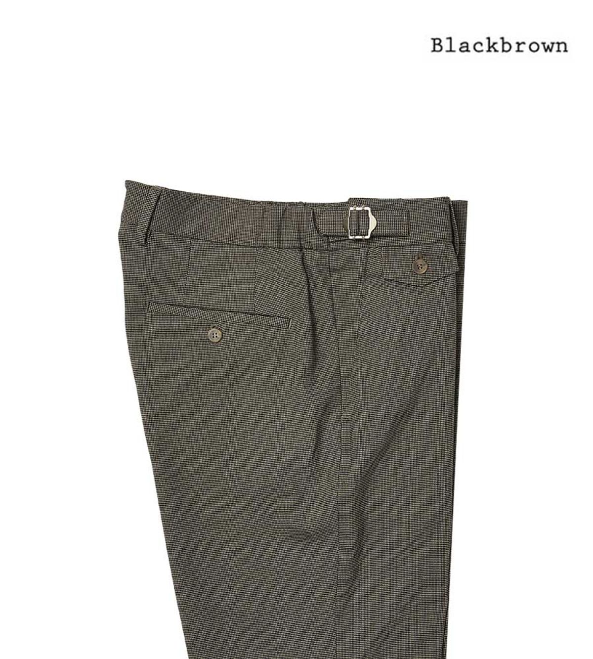 블랙브라운(BLACKBROWN) 사이드 어드저스트 하운드 투스 체크 팬츠 [CHARCOAL]