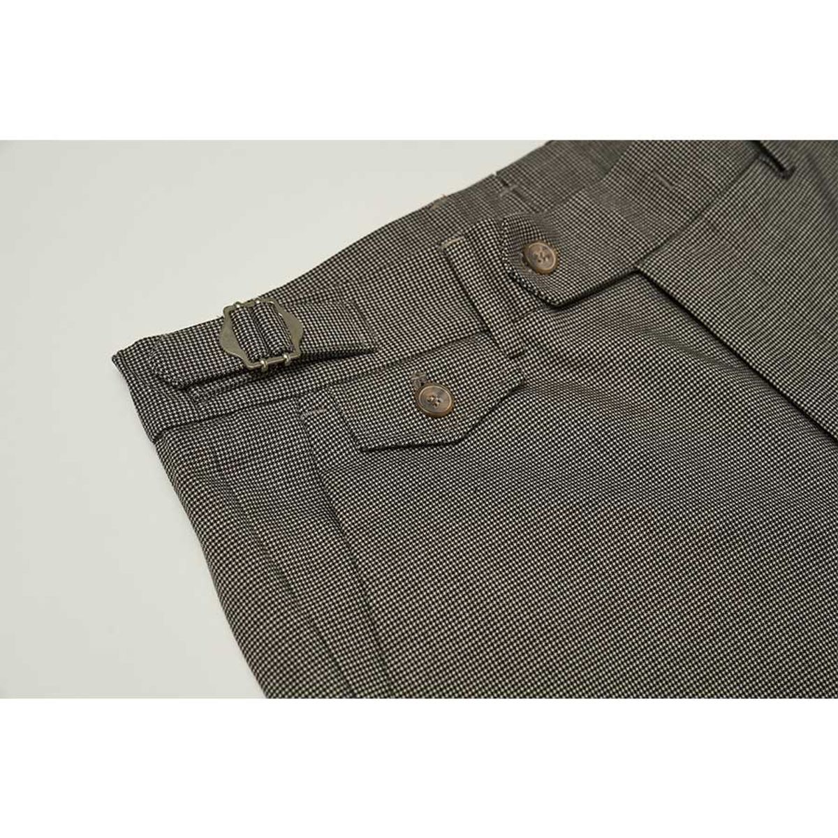 블랙브라운(BLACKBROWN) 사이드 어드저스트 하운드 투스 체크 팬츠 [CHARCOAL]