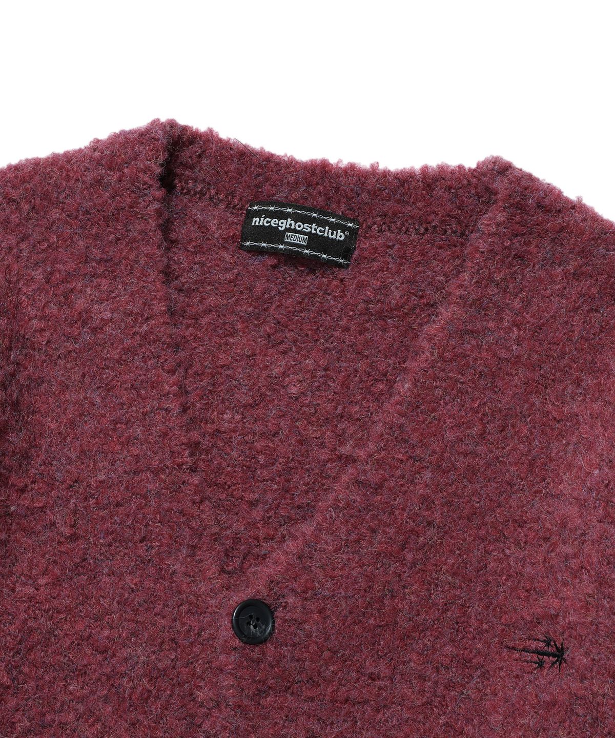 나이스고스트클럽(NICEGHOSTCLUB) BOUCLE 3STARS LOGO CARDIGAN_PINK(NG2DFUK684A)