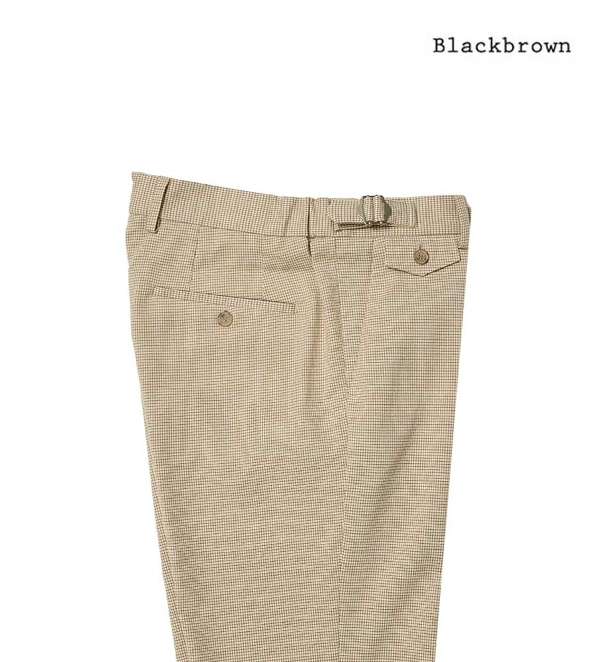 블랙브라운(BLACKBROWN) 사이드 어드저스트 윈도우 페인체크 팬츠 [IVORY]