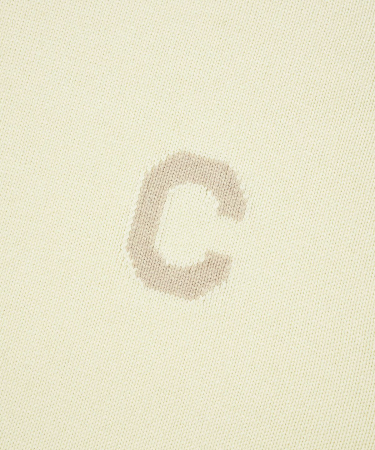 커버낫(COVERNAT) 미들 C 로고 크루넥 니트 아이보리