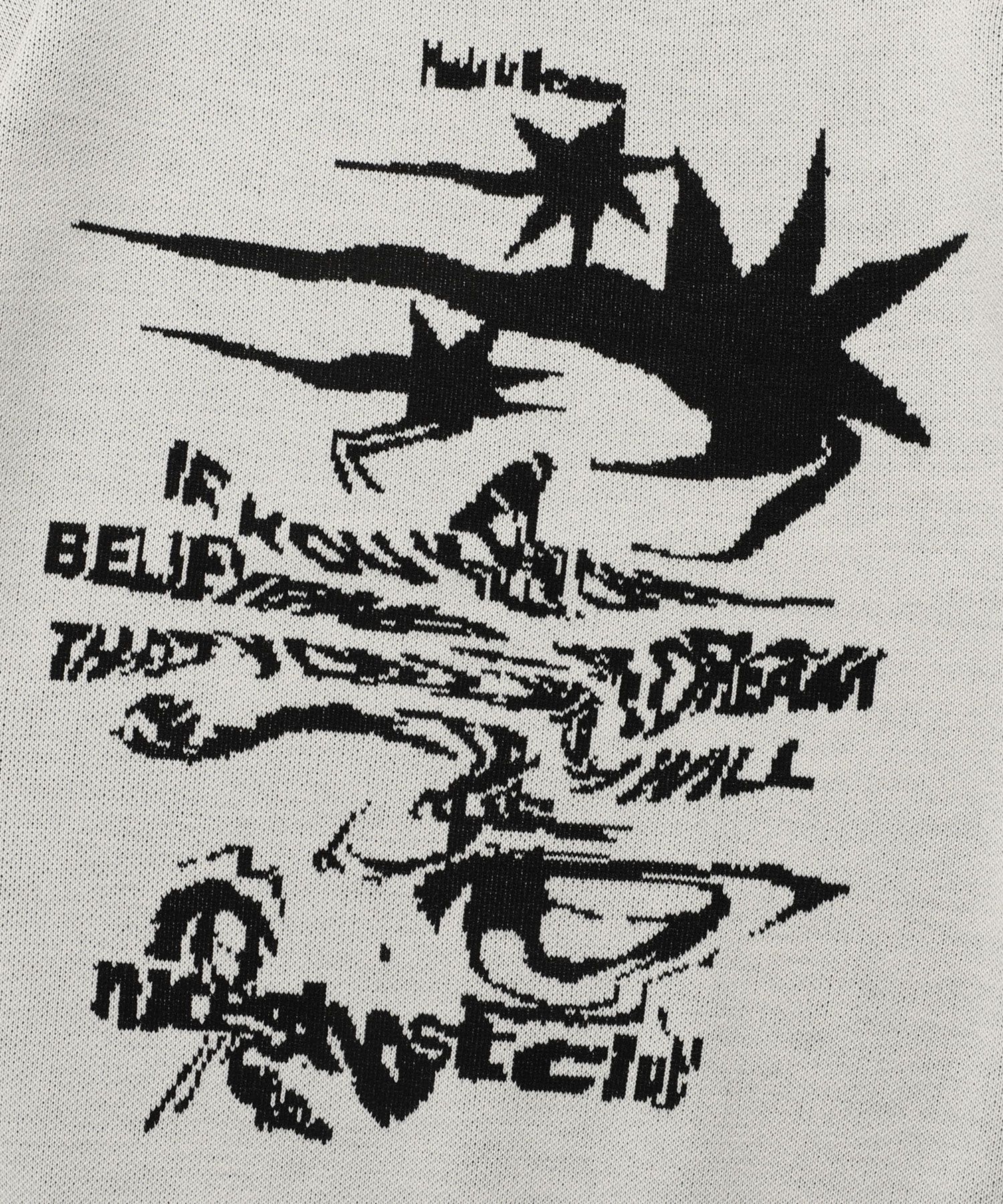 MUSINSA | NICE GHOST CLUB TORNADO LOGO KNIT_IVORY(NG2DFUK607A)