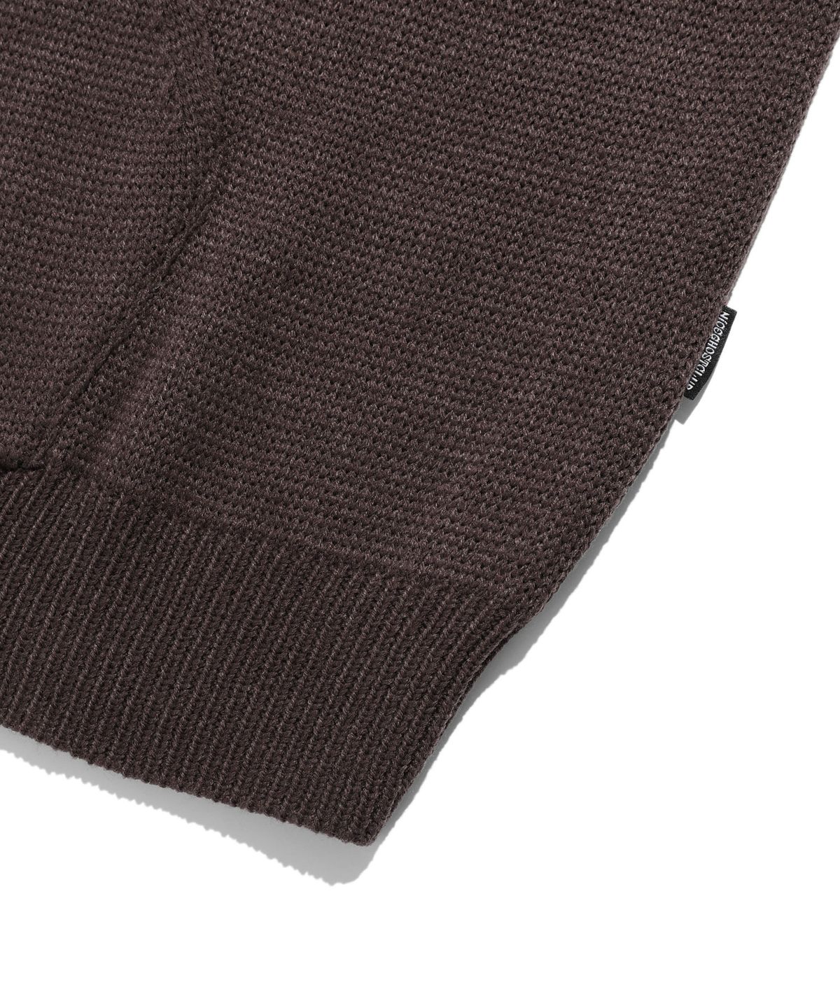 나이스고스트클럽(NICEGHOSTCLUB) 3STARS LOGO KNIT HOODIE_BROWN(NG2DFUK610A)