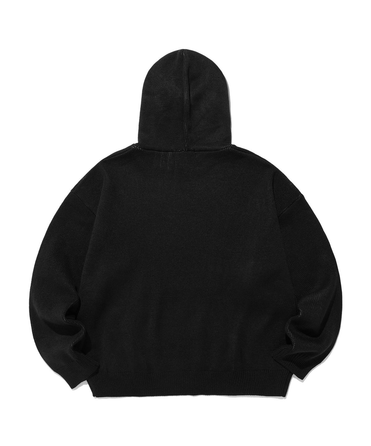 나이스고스트클럽(NICEGHOSTCLUB) 3STARS LOGO KNIT HOODIE_BLACK(NG2DFUK610A)