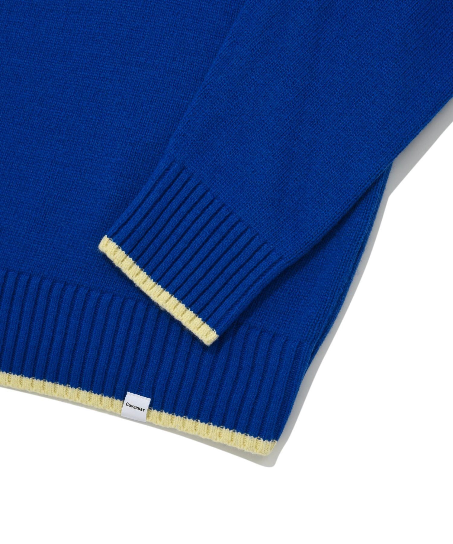 MUSINSA | COVERNAT Lambswool C logo crew neck knit blue