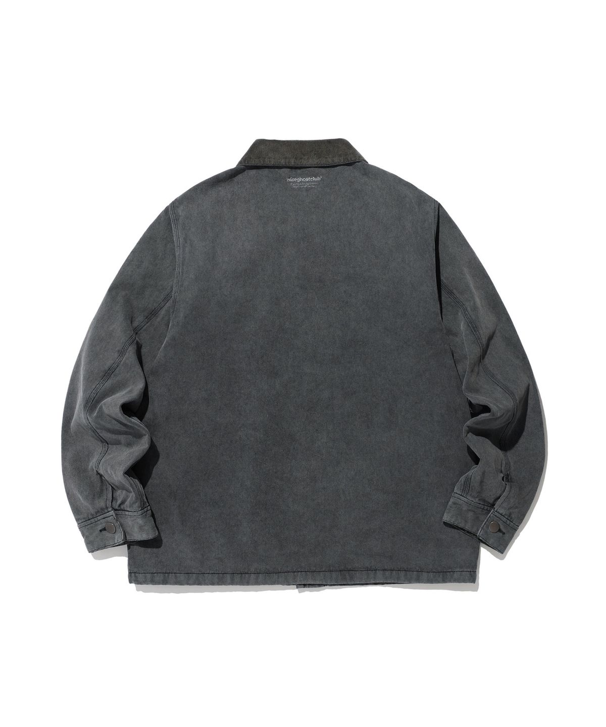 나이스고스트클럽(NICEGHOSTCLUB) COTTON GARMENT DYED CHORE JACKET_BLACK(NG2DFUD102A)