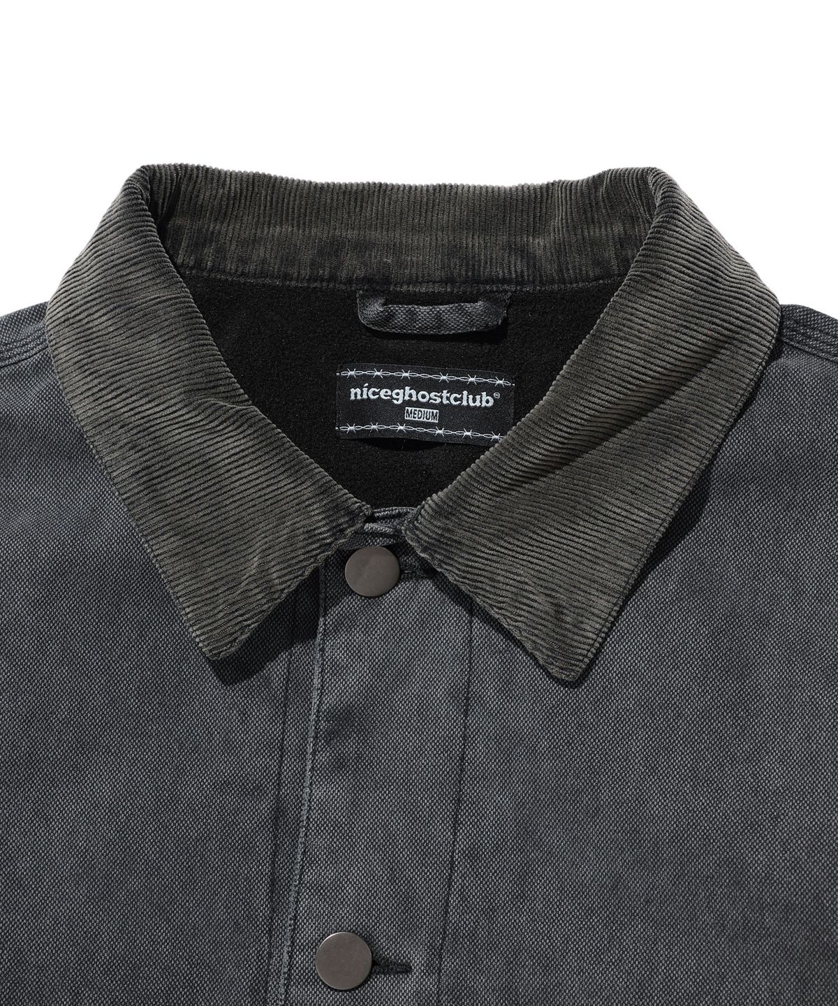 나이스고스트클럽(NICEGHOSTCLUB) COTTON GARMENT DYED CHORE JACKET_BLACK(NG2DFUD102A)