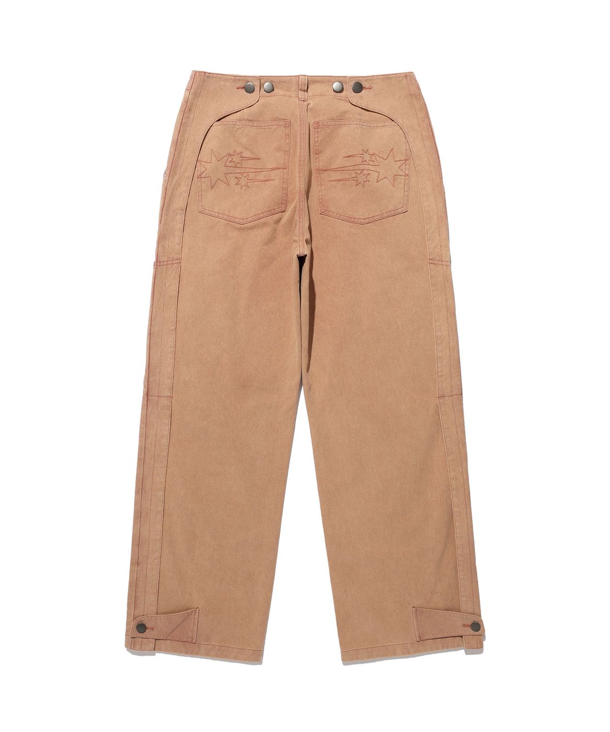 나이스고스트클럽(NICEGHOSTCLUB) COTTON DYED BIKER PANTS_BRICK(NG2DFUD103A)