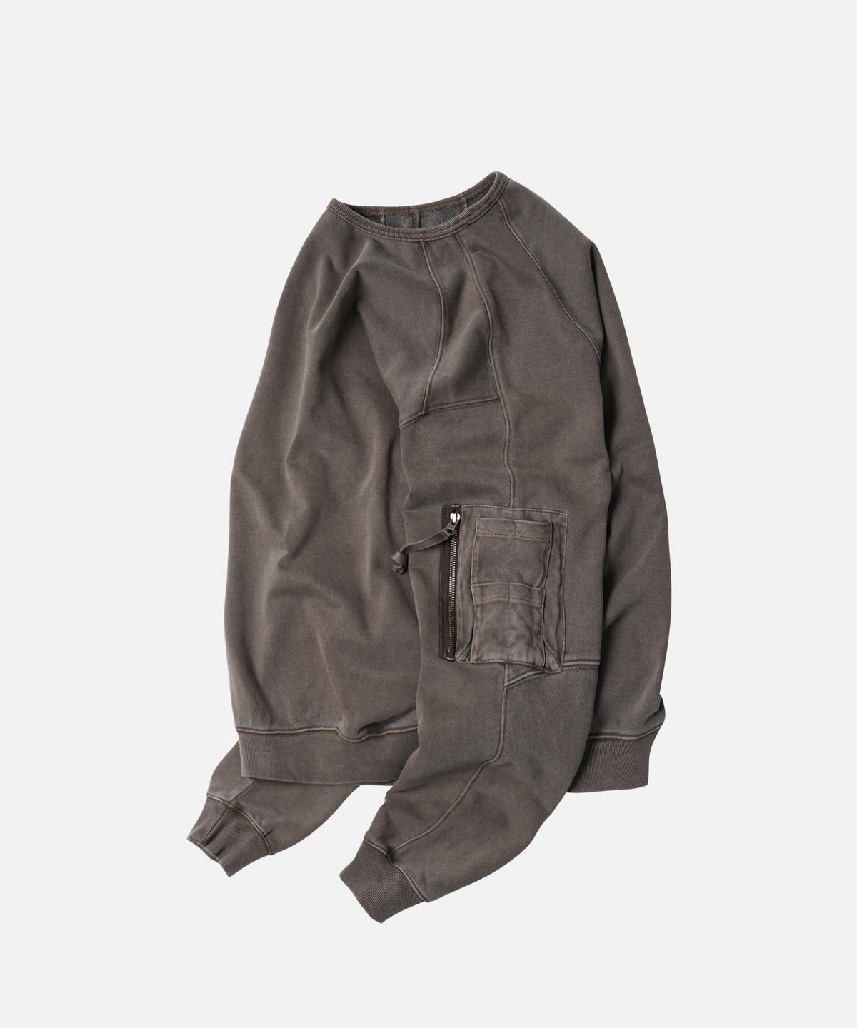 프리즘웍스(FRIZMWORKS) PIGMENT DYEING MIL SWEATSHIRT _ BROWN