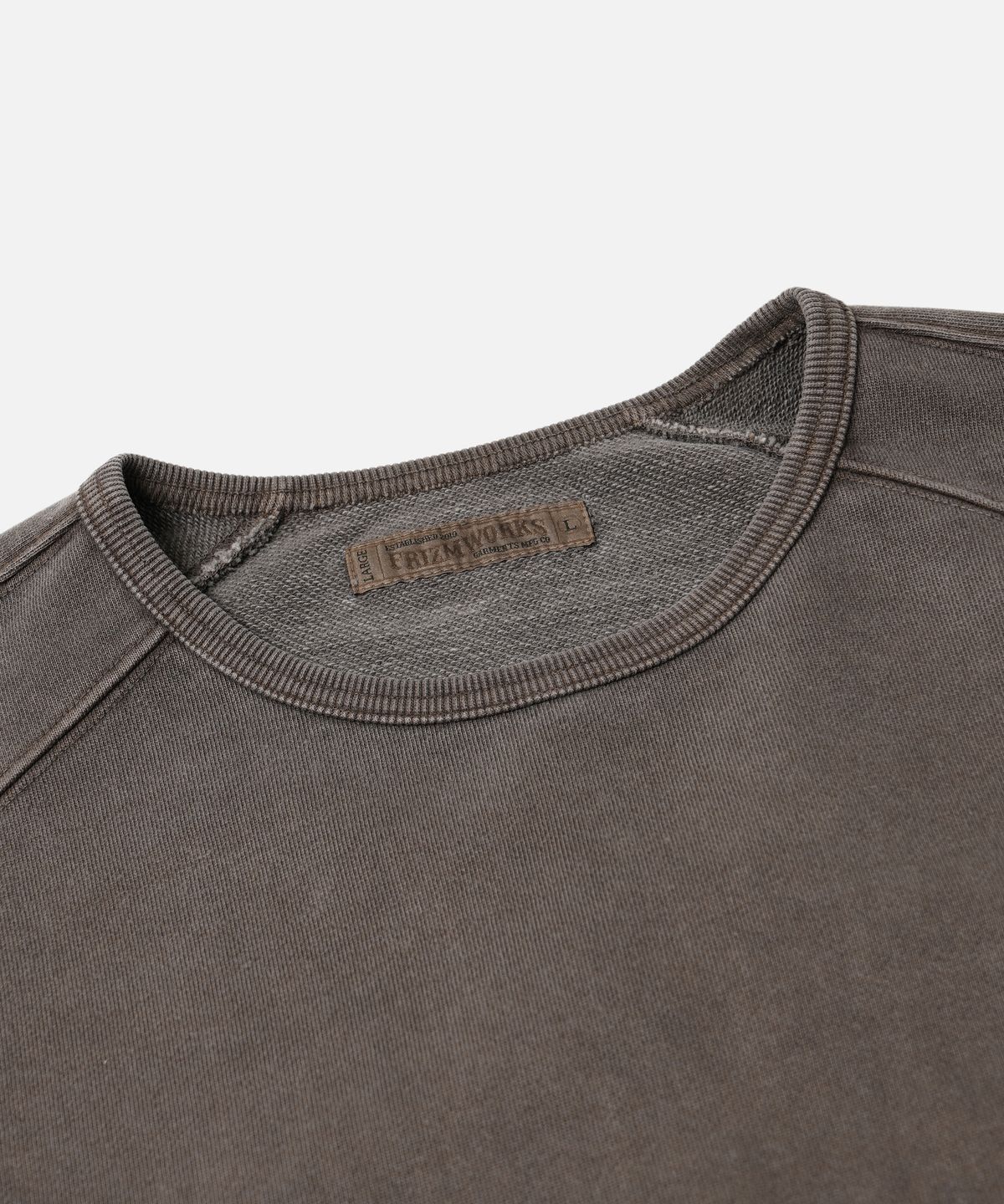 프리즘웍스(FRIZMWORKS) PIGMENT DYEING MIL SWEATSHIRT _ BROWN