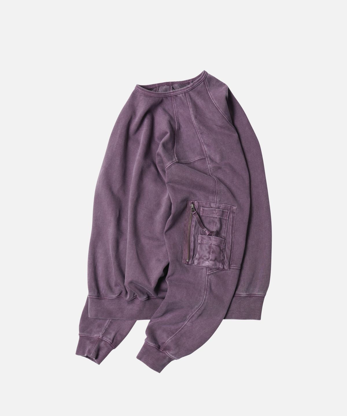 프리즘웍스(FRIZMWORKS) PIGMENT DYEING MIL SWEATSHIRT _ PURPLE