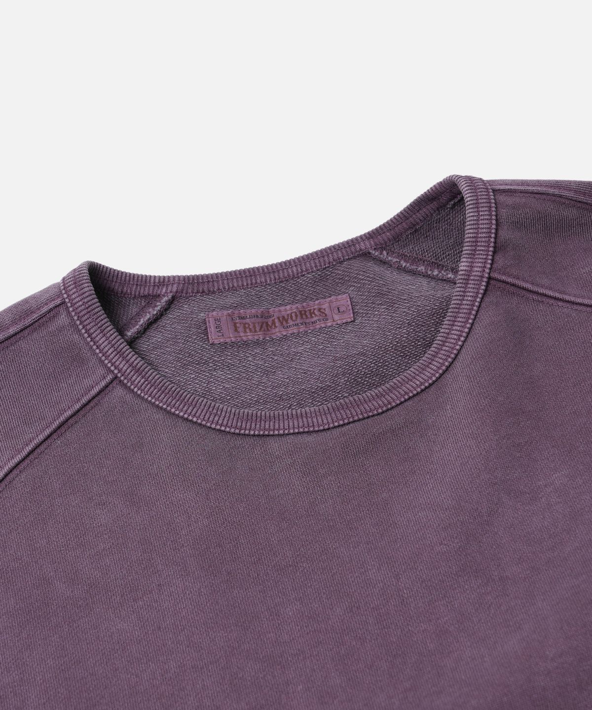 프리즘웍스(FRIZMWORKS) PIGMENT DYEING MIL SWEATSHIRT _ PURPLE