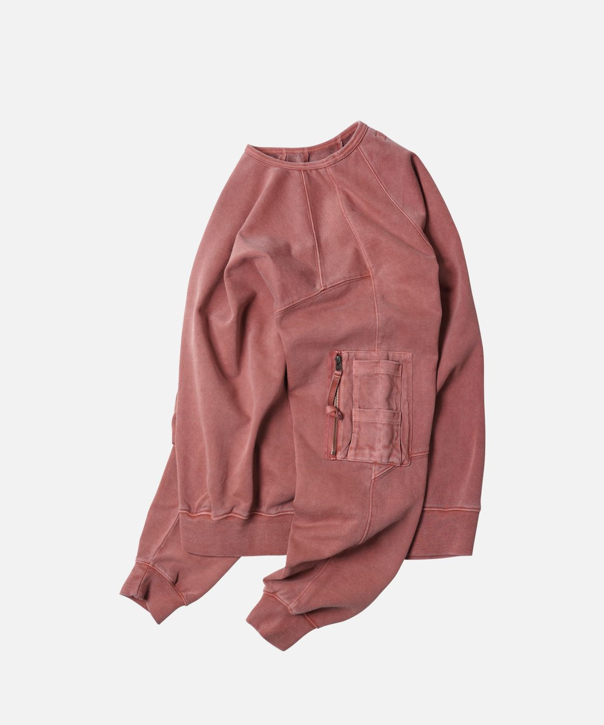 프리즘웍스(FRIZMWORKS) PIGMENT DYEING MIL SWEATSHIRT _ PINK