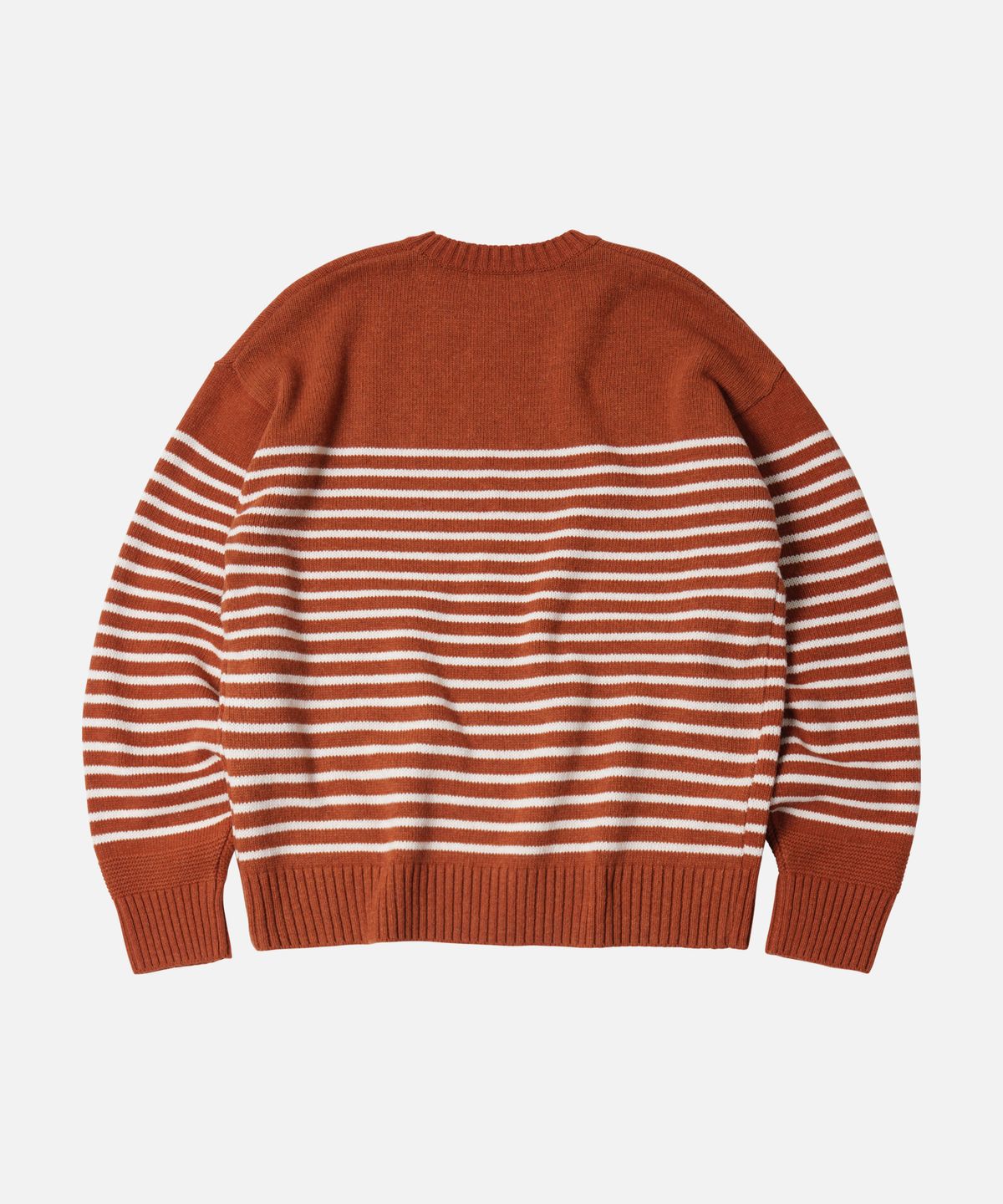 프리즘웍스(FRIZMWORKS) WOOL STRIPE RELAX KNIT _ BRICK