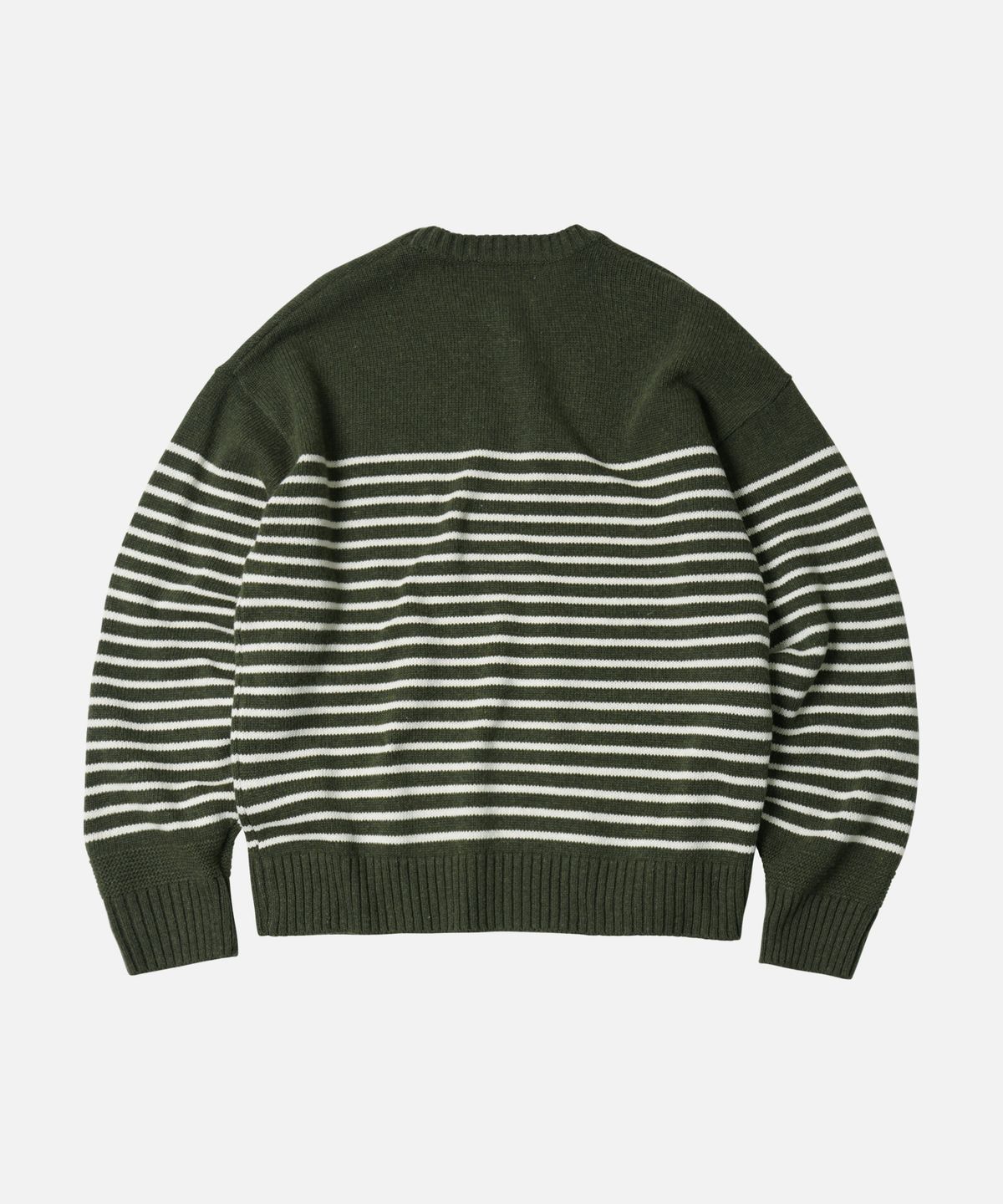 프리즘웍스(FRIZMWORKS) WOOL STRIPE RELAX KNIT _ OLIVE