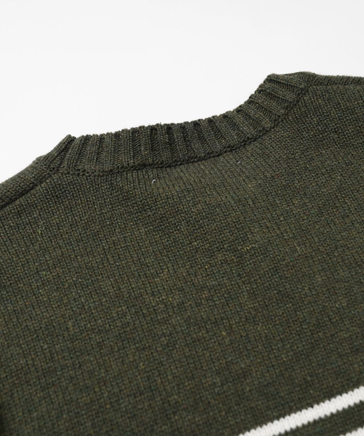 프리즘웍스(FRIZMWORKS) WOOL STRIPE RELAX KNIT _ OLIVE