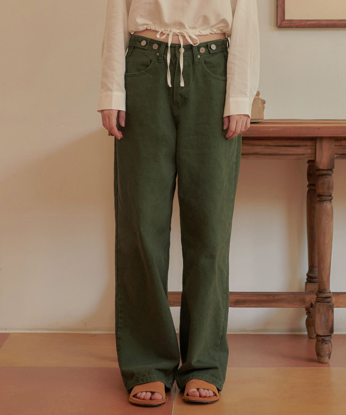판도라핏(PANDORAFIT) [WIDE] Dennis Button Pants