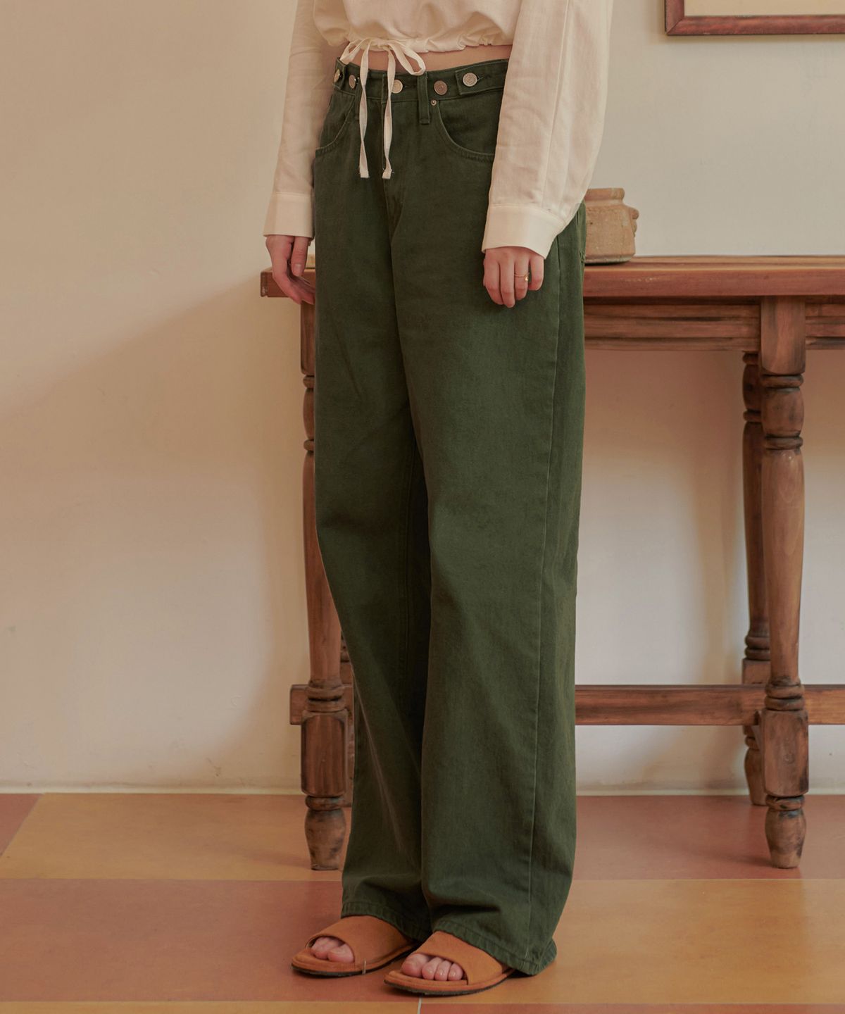 판도라핏(PANDORAFIT) [WIDE] Dennis Button Pants