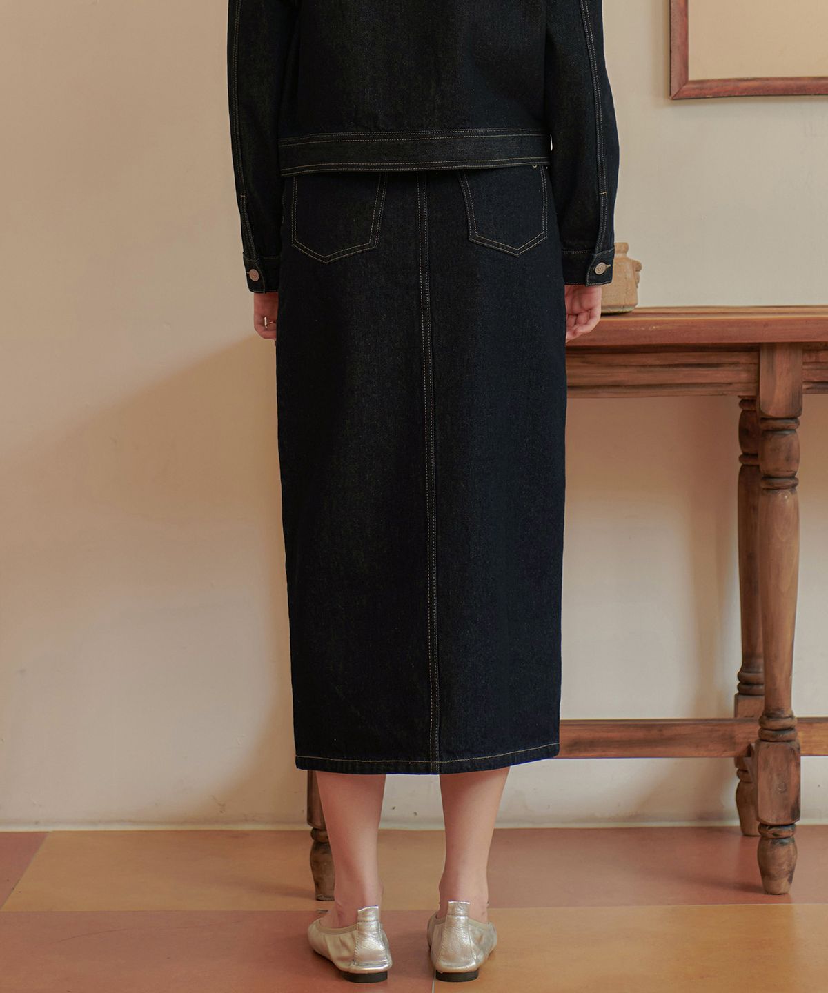 판도라핏(PANDORAFIT) [SKIRT] Arthur Stitch Denim Skirt